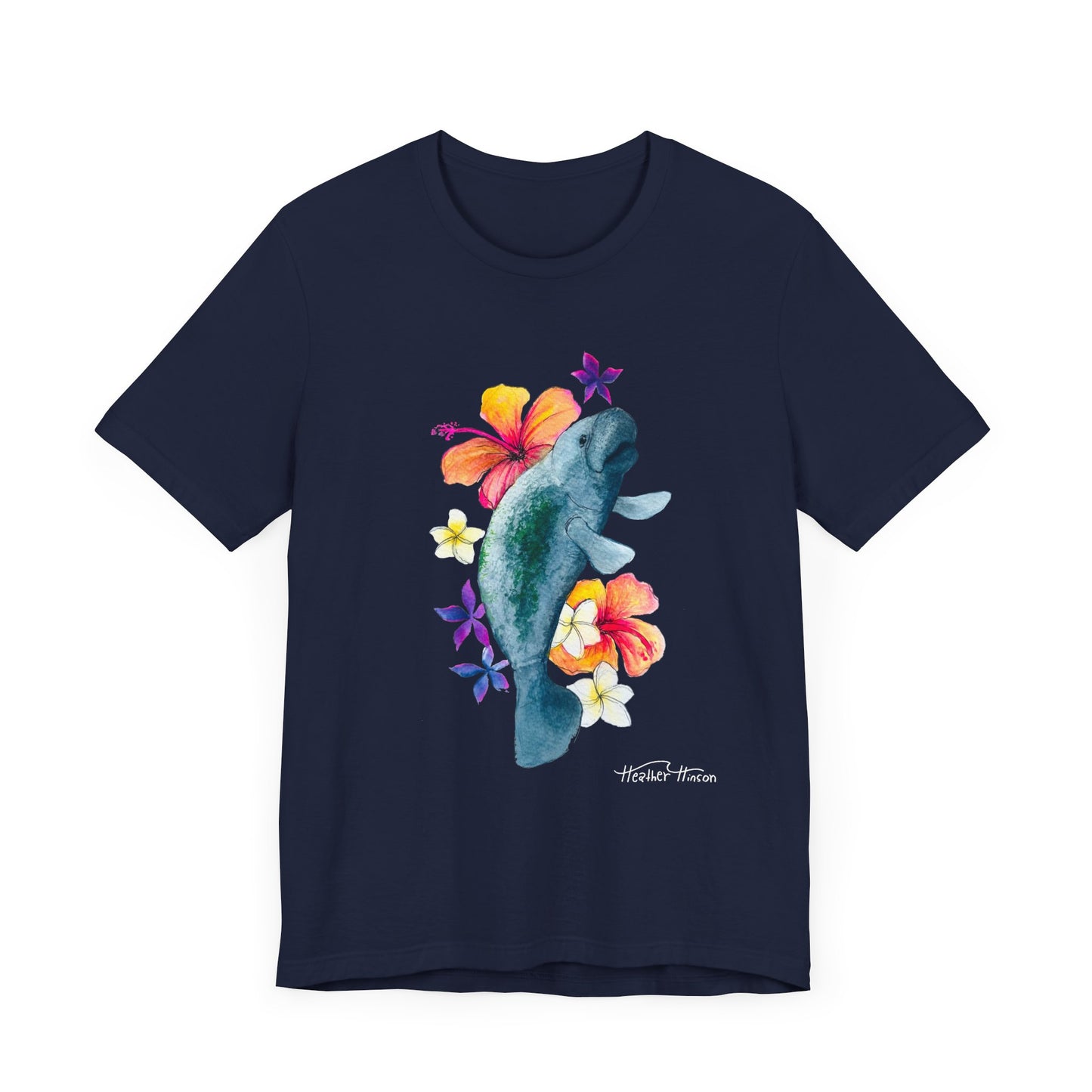 Manatee Watercolor Floral Tee