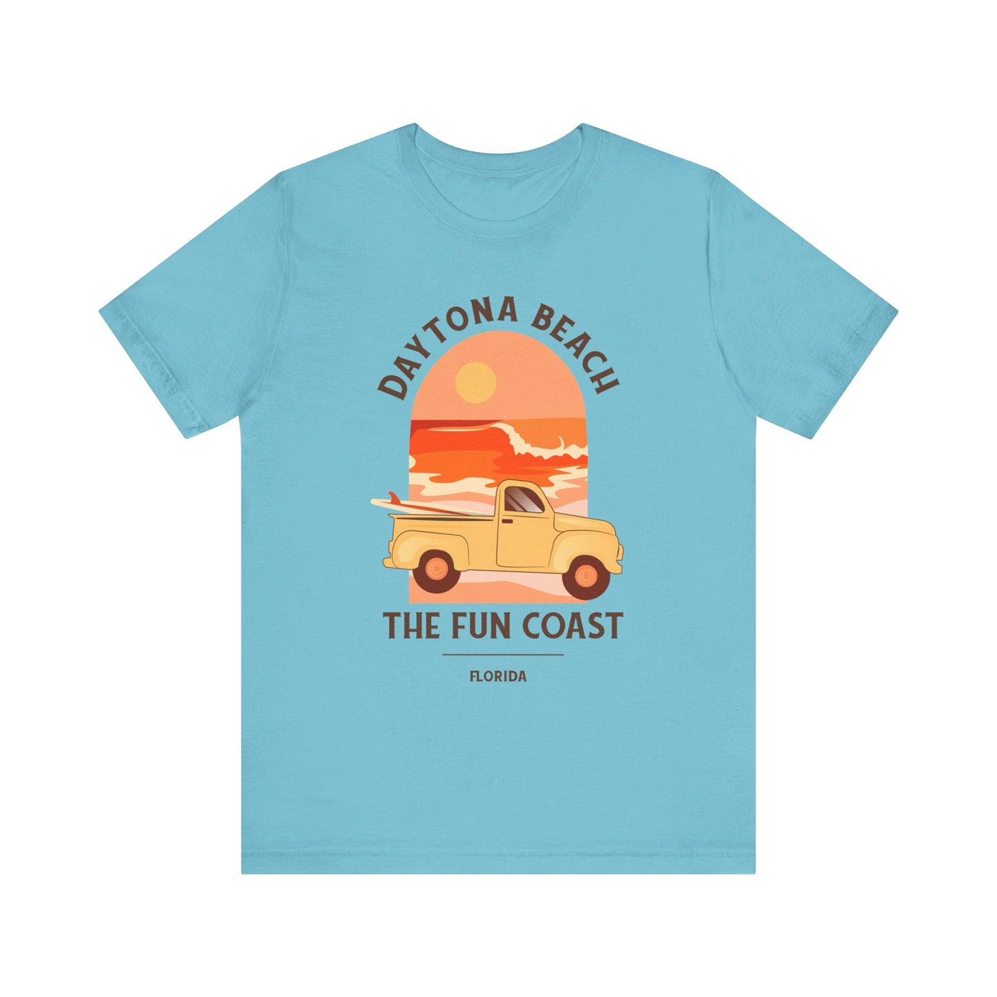 Daytona Beach Shirt with surf board and waves