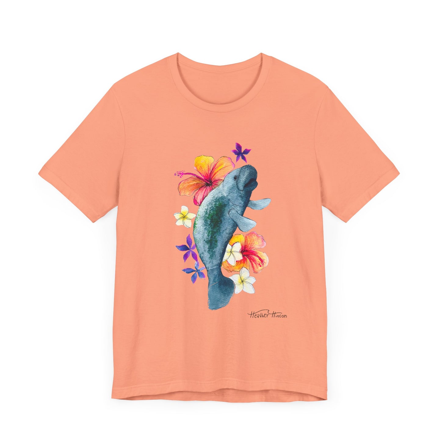 Manatee Watercolor Floral Tee