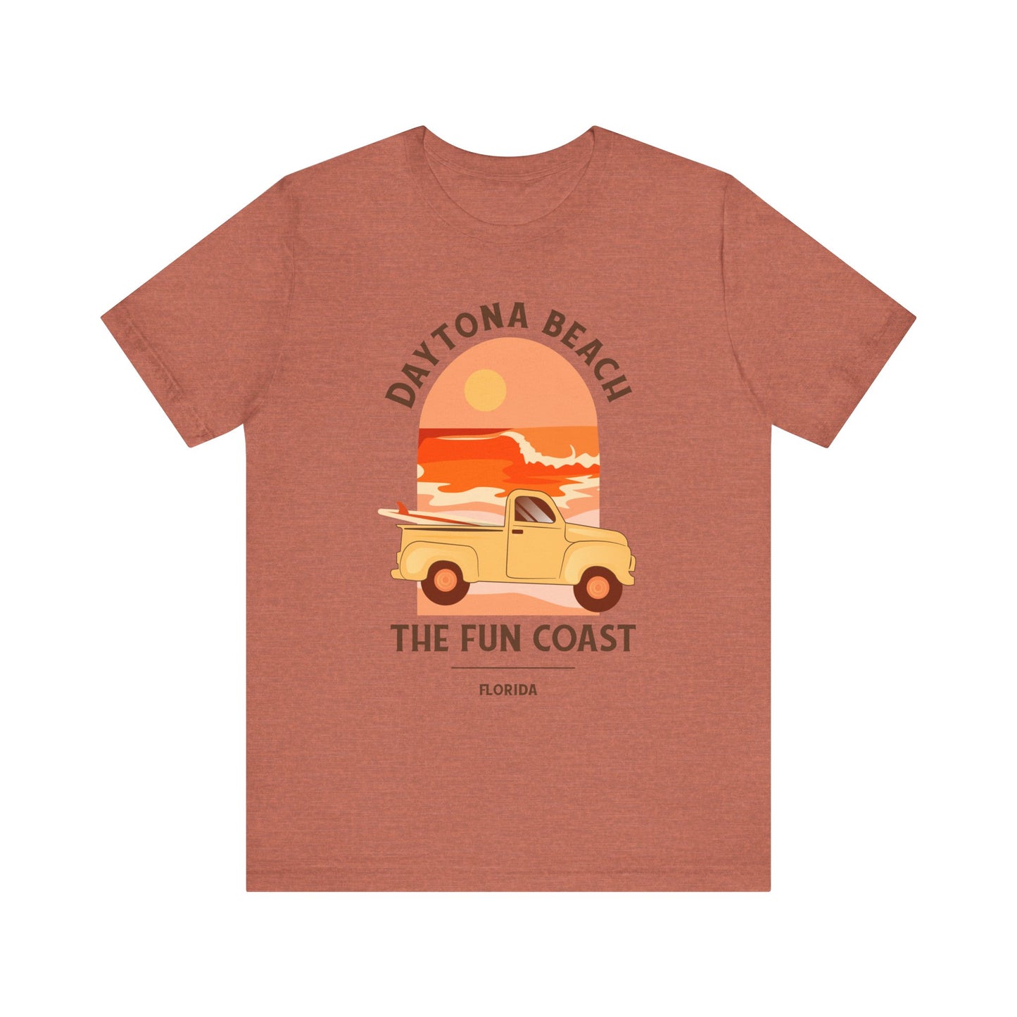 Daytona Beach Shirt with surf board and waves