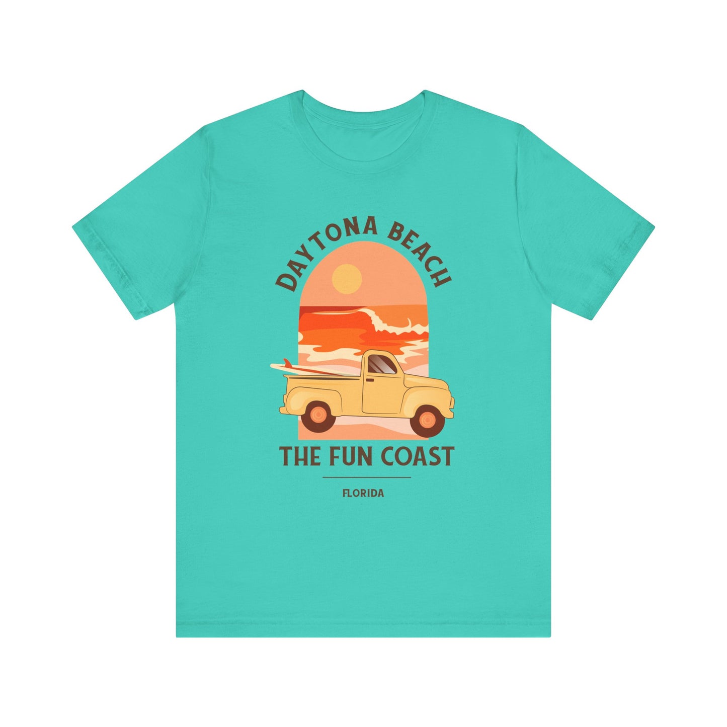 Daytona Beach Shirt with surf board and waves