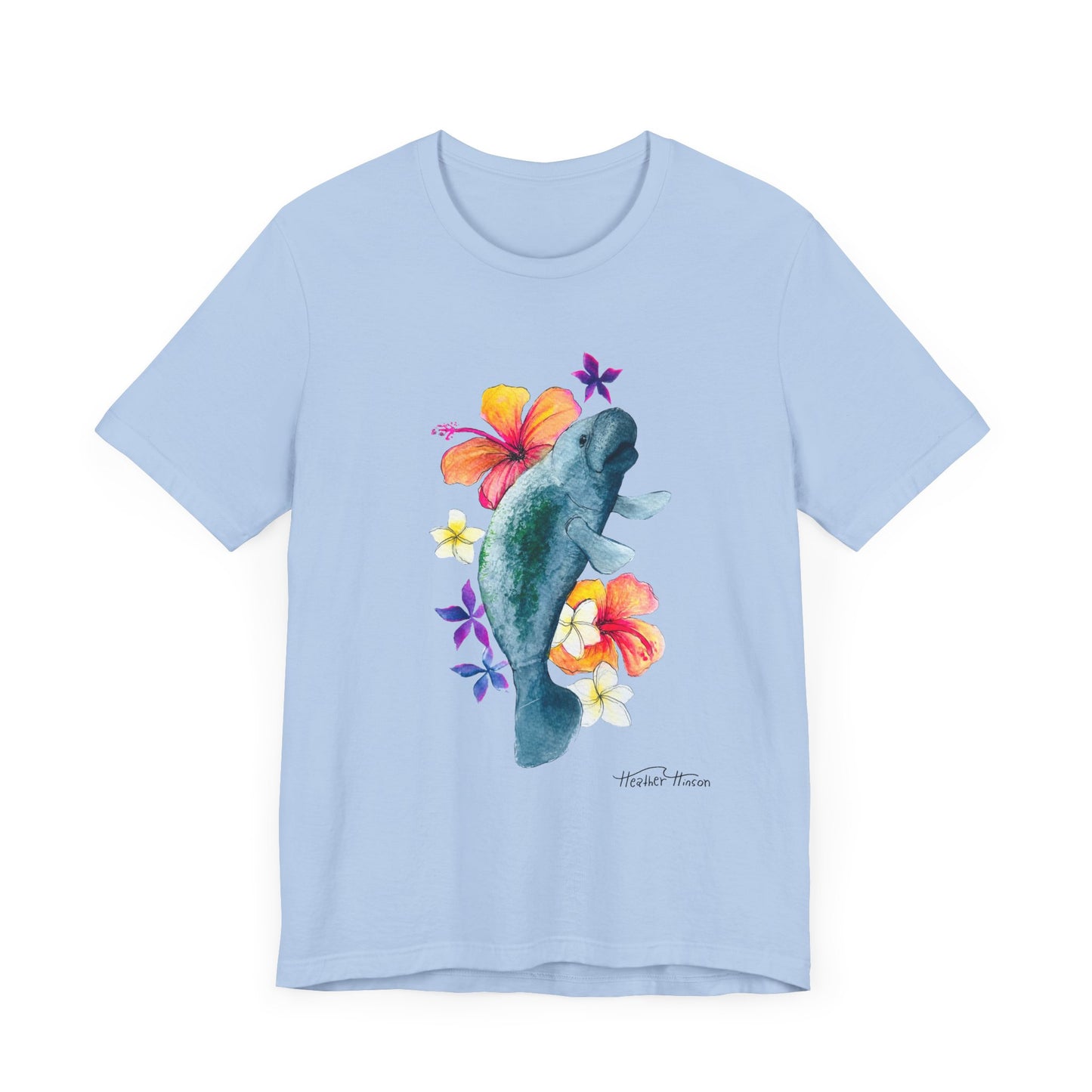 Manatee Watercolor Floral Tee