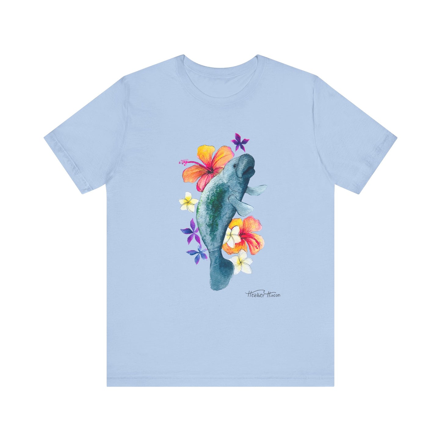 Manatee Watercolor Floral Tee
