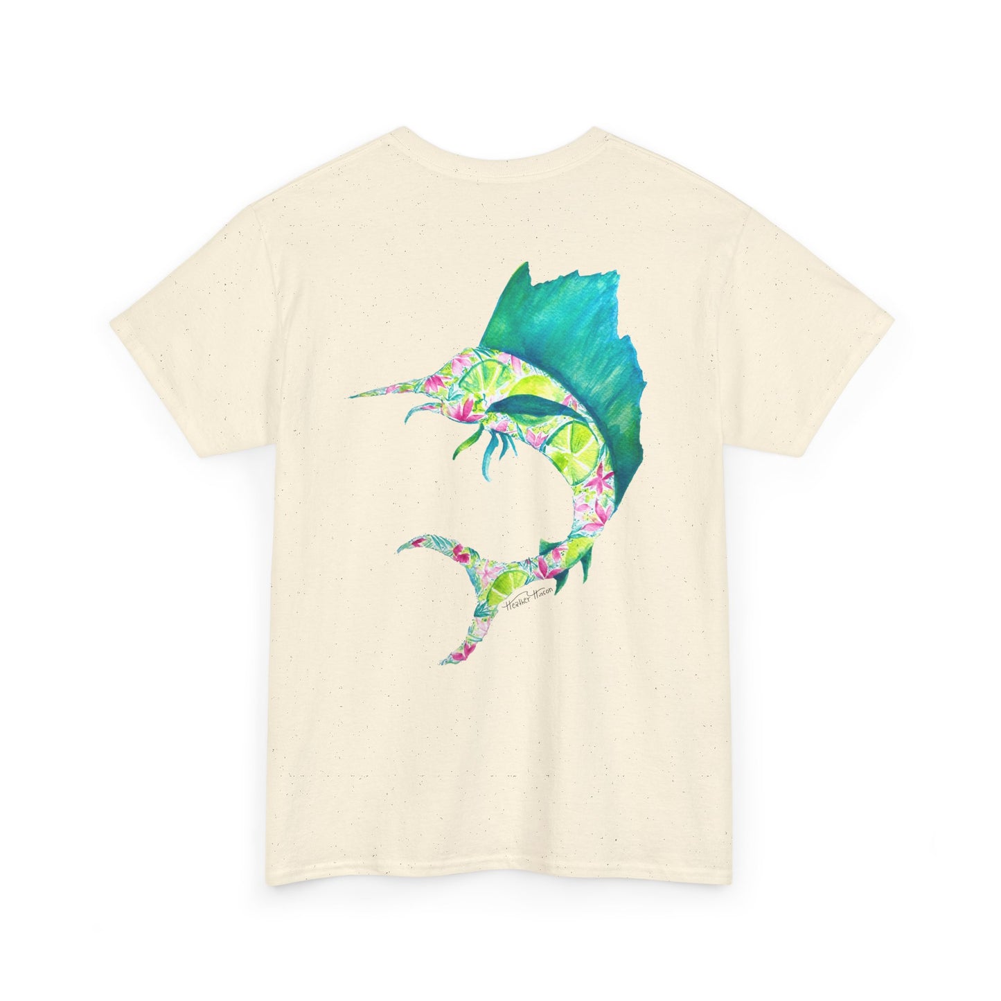 Tropical Sailfish Unisex Tee - Ocean and Floral Design
