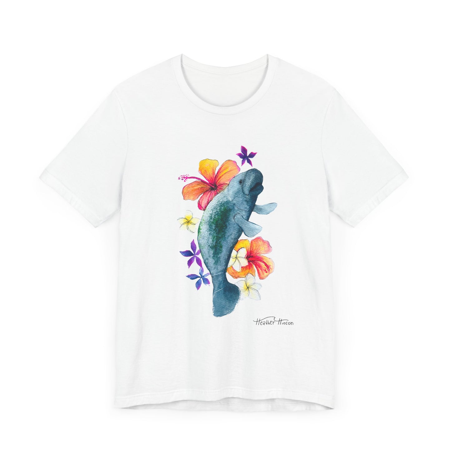Manatee Watercolor Floral Tee