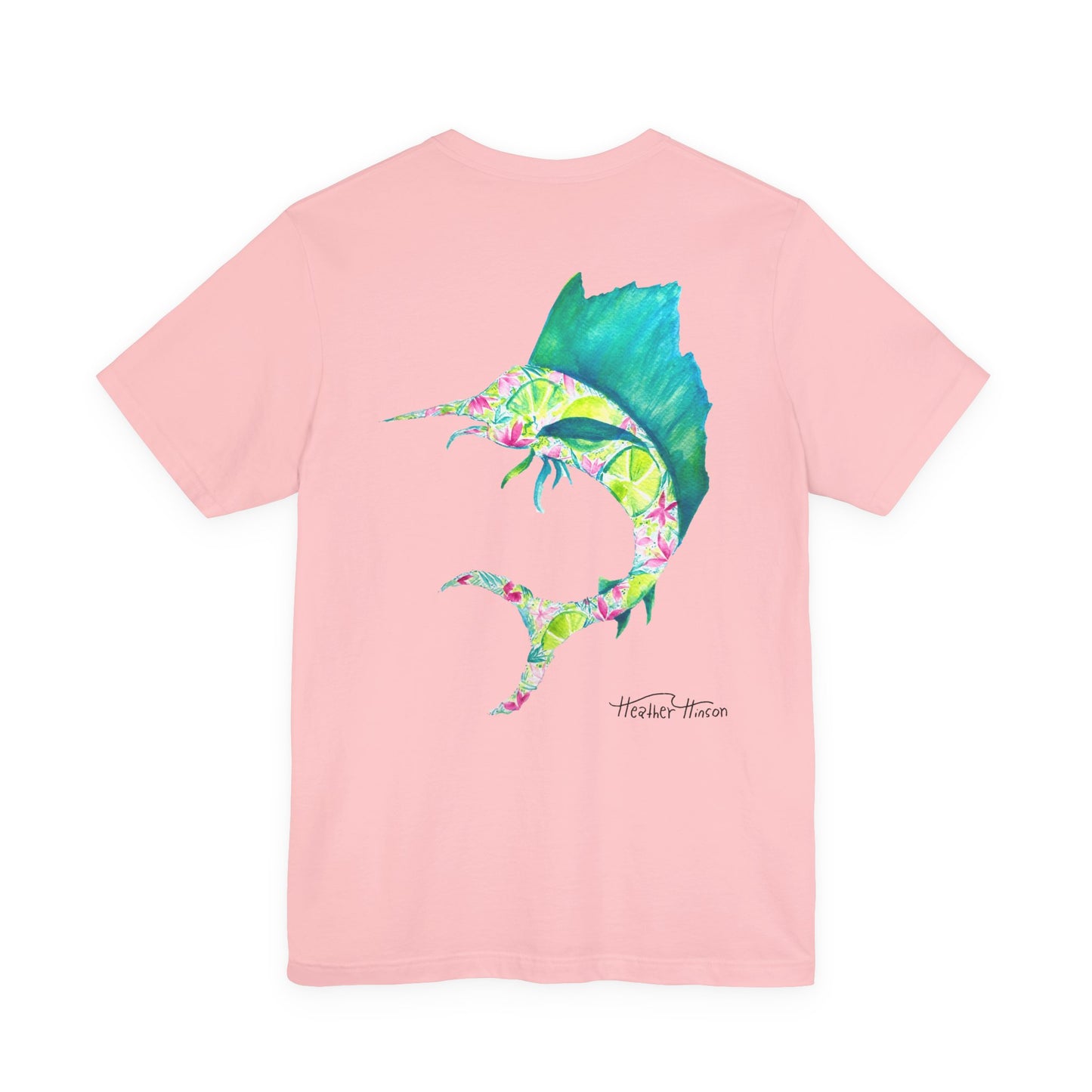T-Shirt with Vibrant Marlin Design, sailfish, lime, Fishing Lover's Tee, Nautical Themed Shirt, Gift for Anglers, Summer Casual Wear