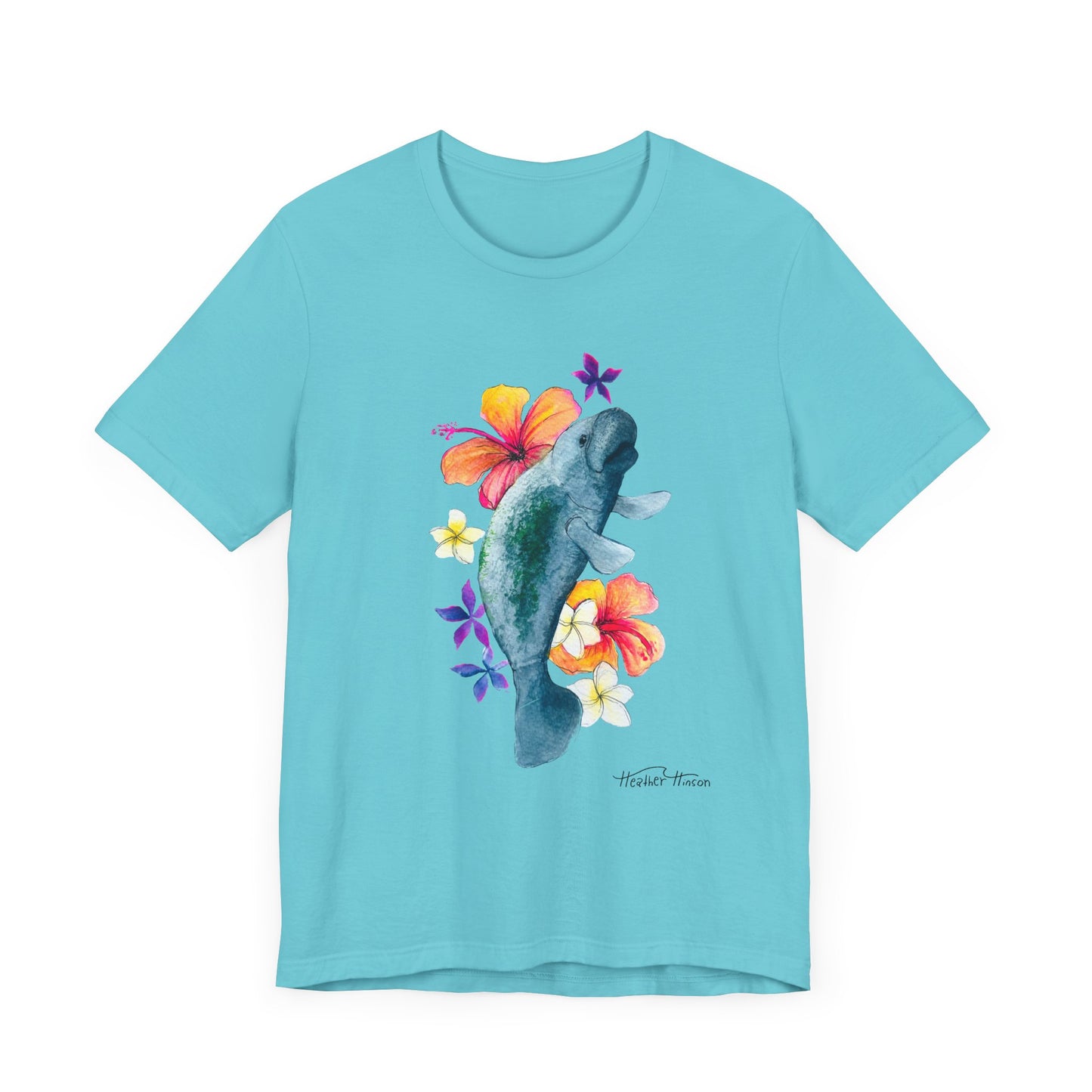 Manatee Watercolor Floral Tee