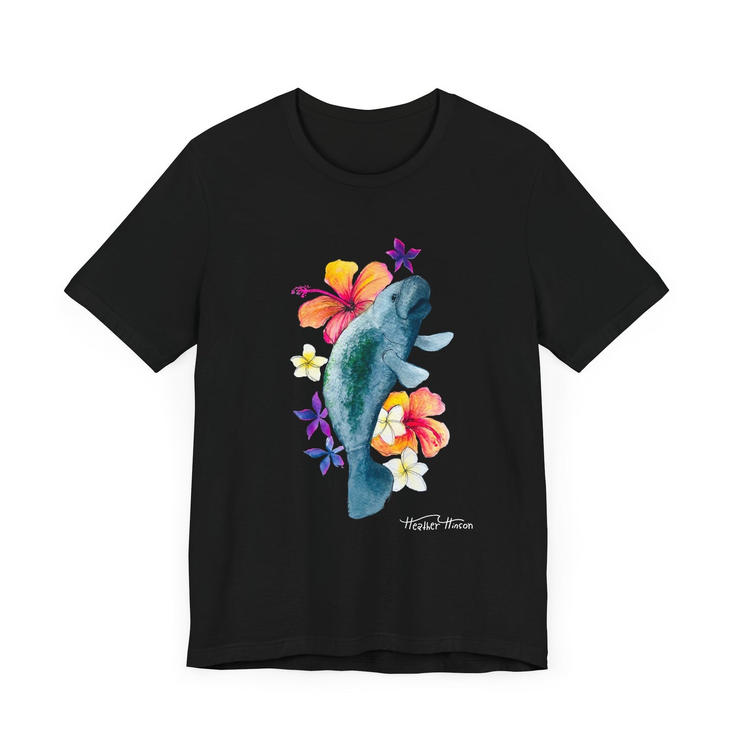 Manatee Watercolor Floral Tee