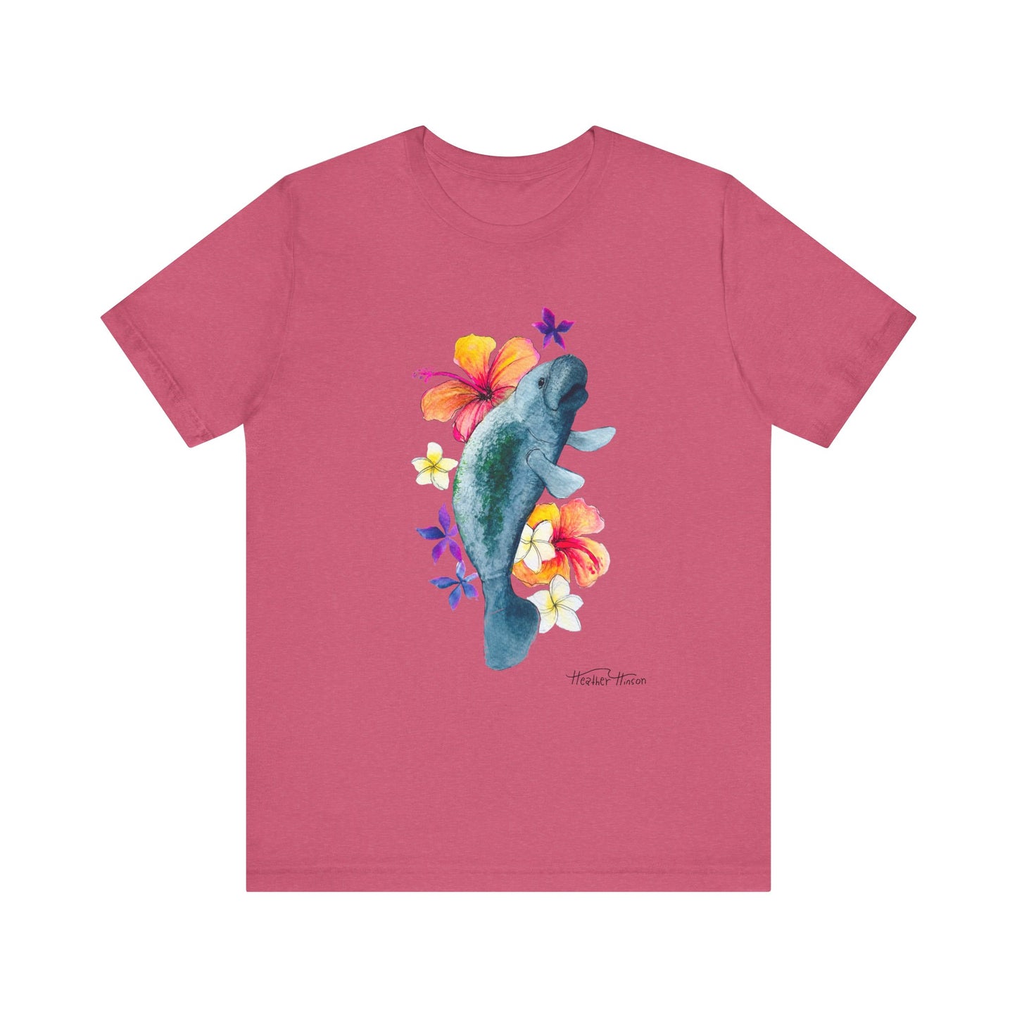 Manatee Watercolor Floral Tee