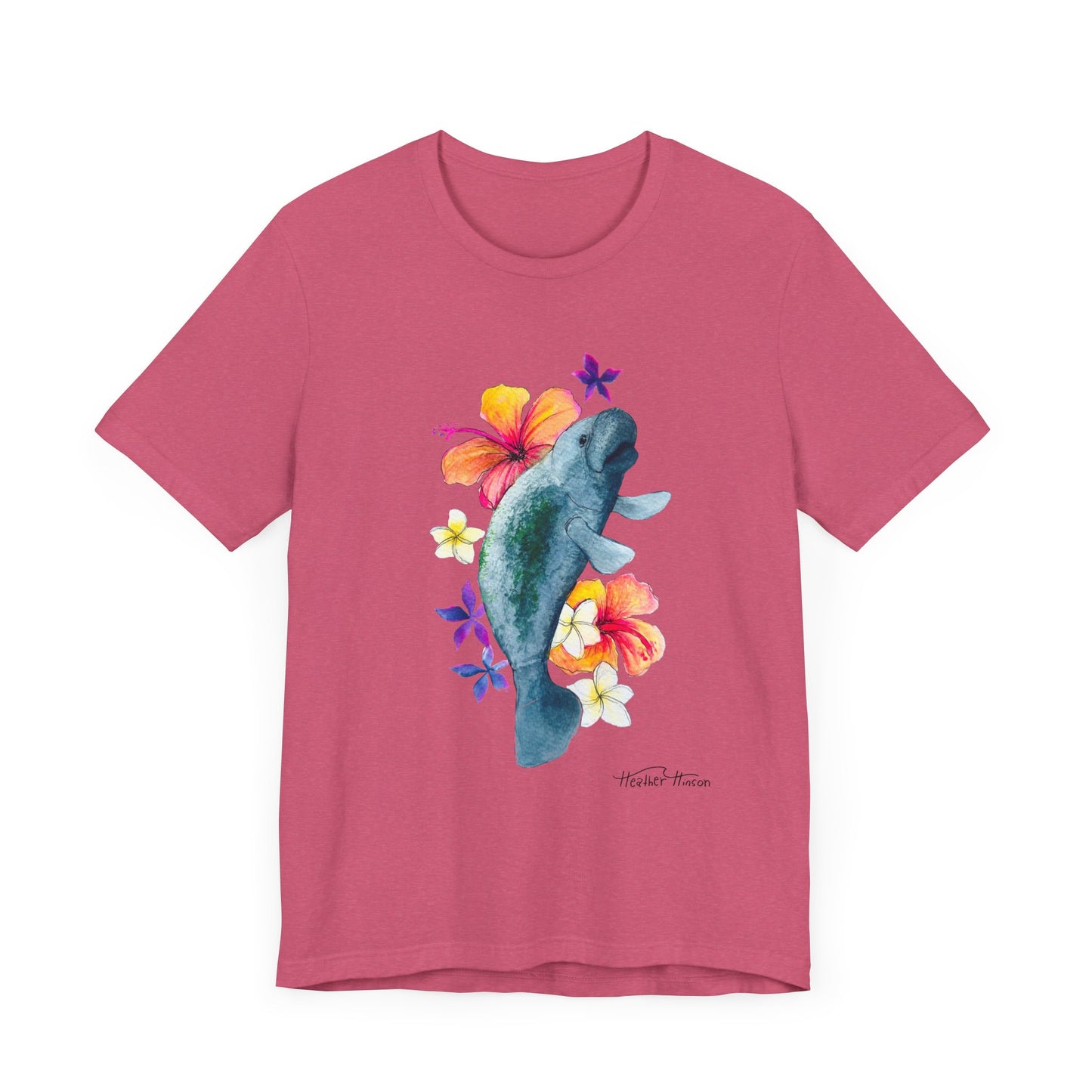 Manatee Watercolor Floral Tee