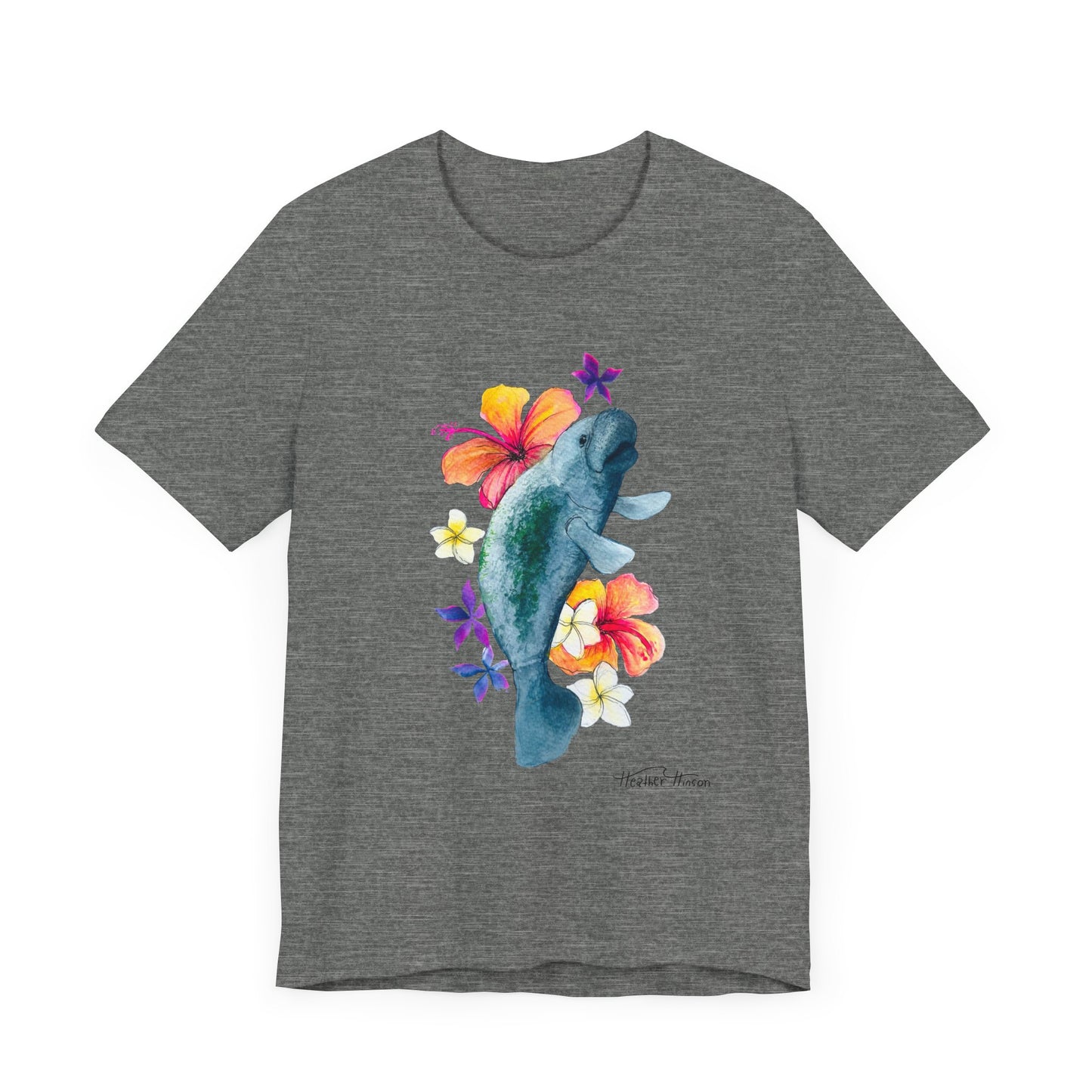 Manatee Watercolor Floral Tee