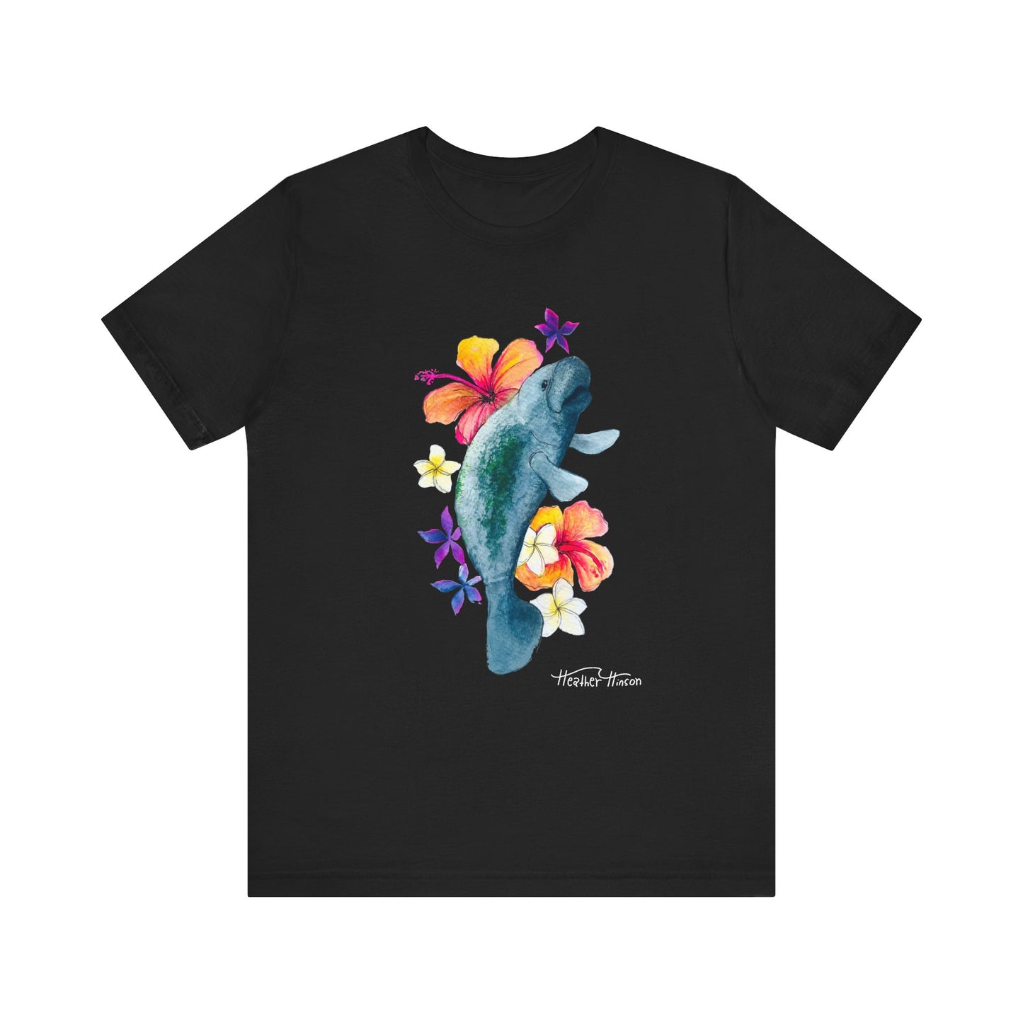 Manatee Watercolor Floral Tee