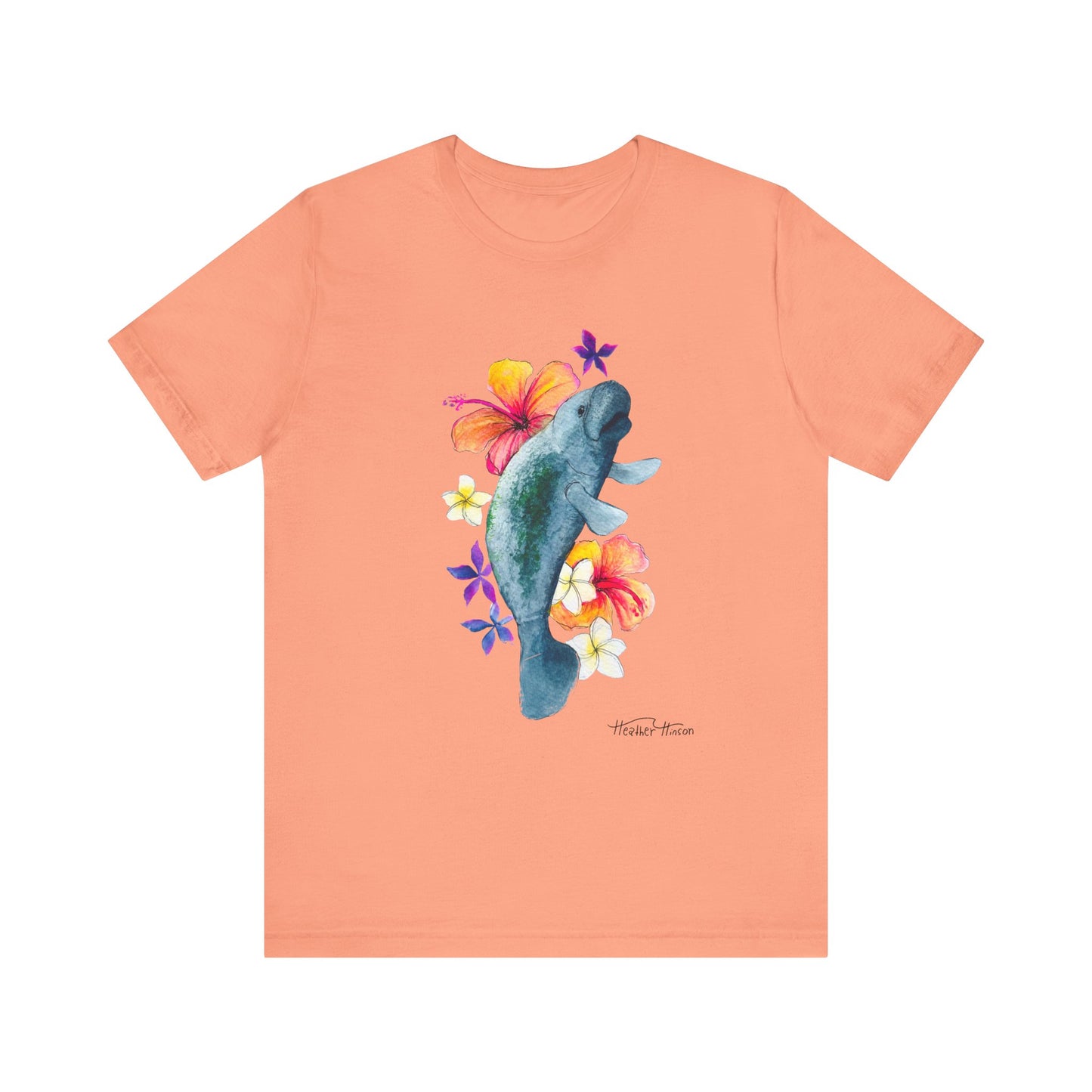 Manatee Watercolor Floral Tee