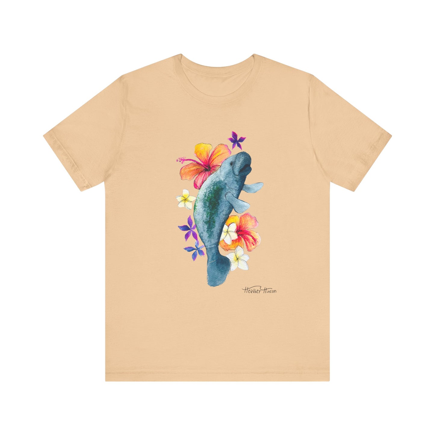 Manatee Watercolor Floral Tee