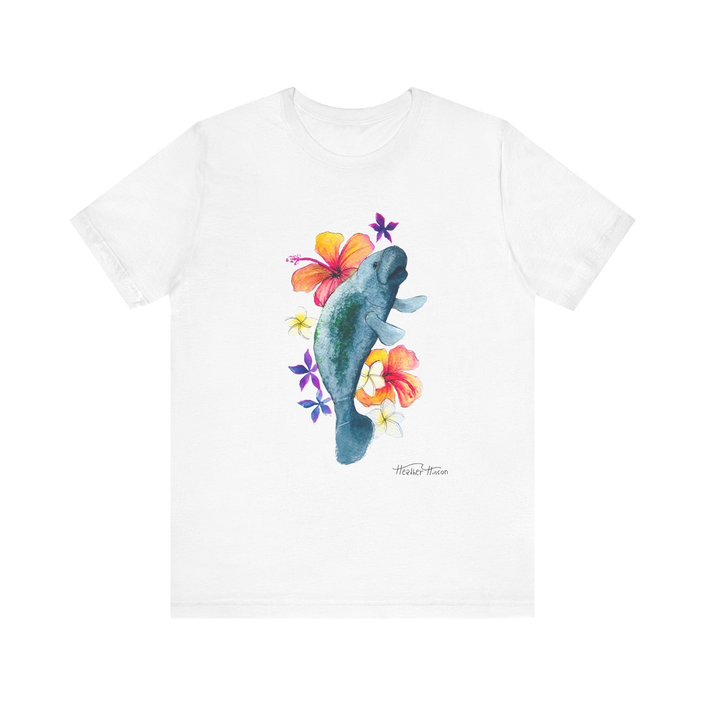Manatee Watercolor Floral Tee