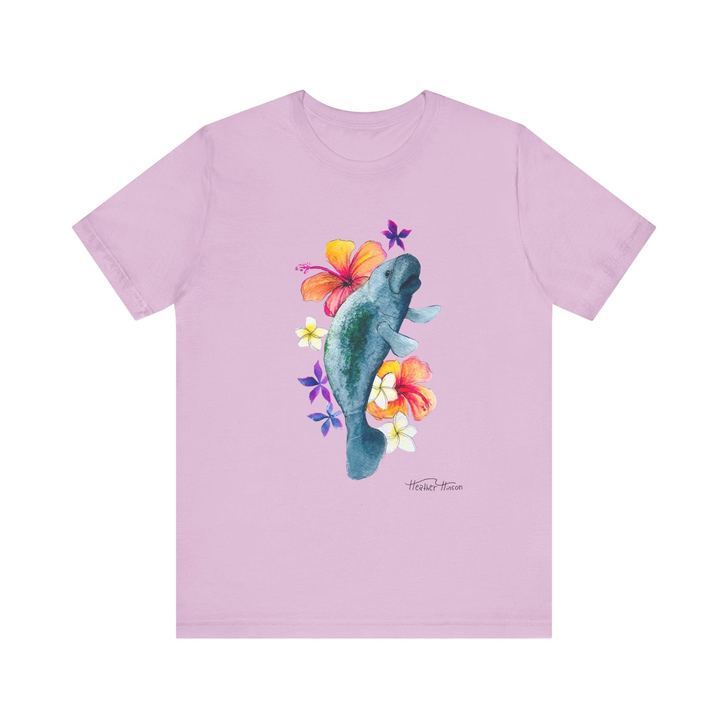 Manatee Watercolor Floral Tee