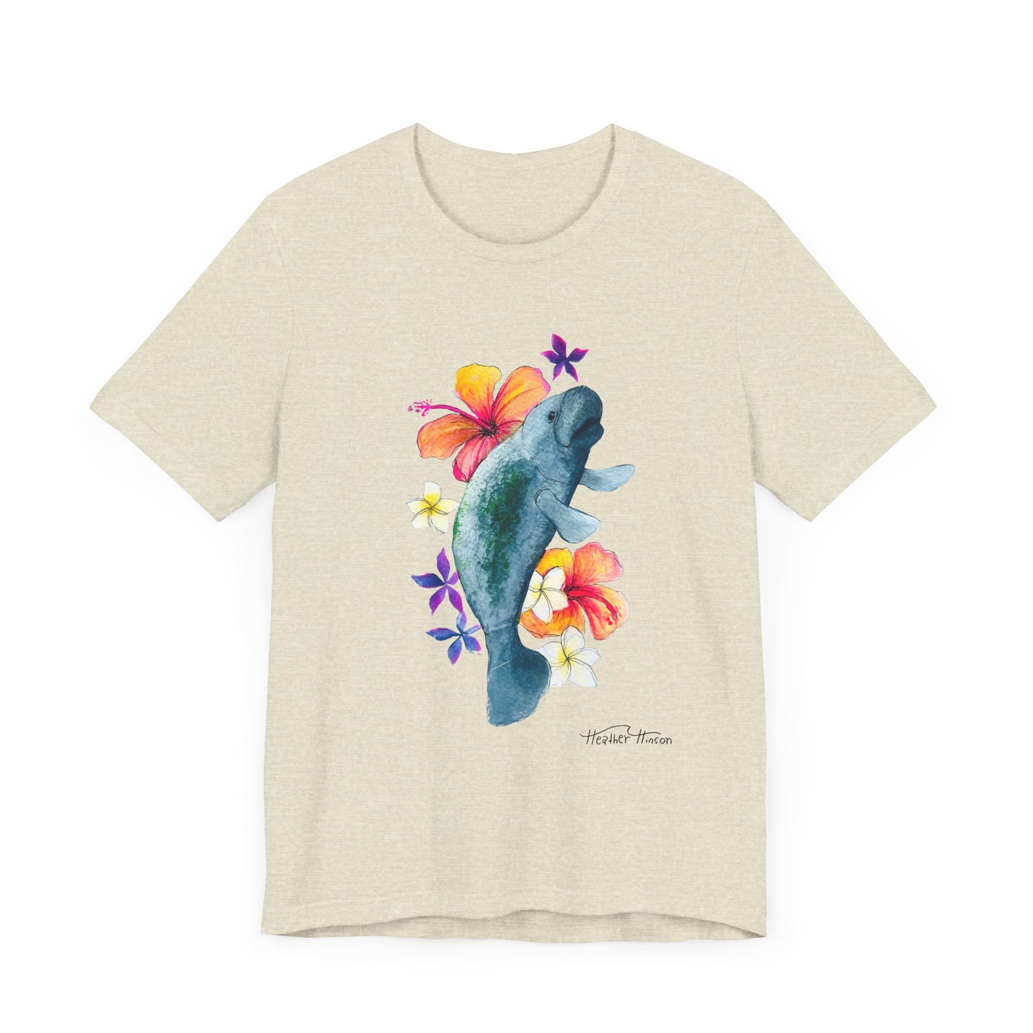Manatee Watercolor Floral Tee