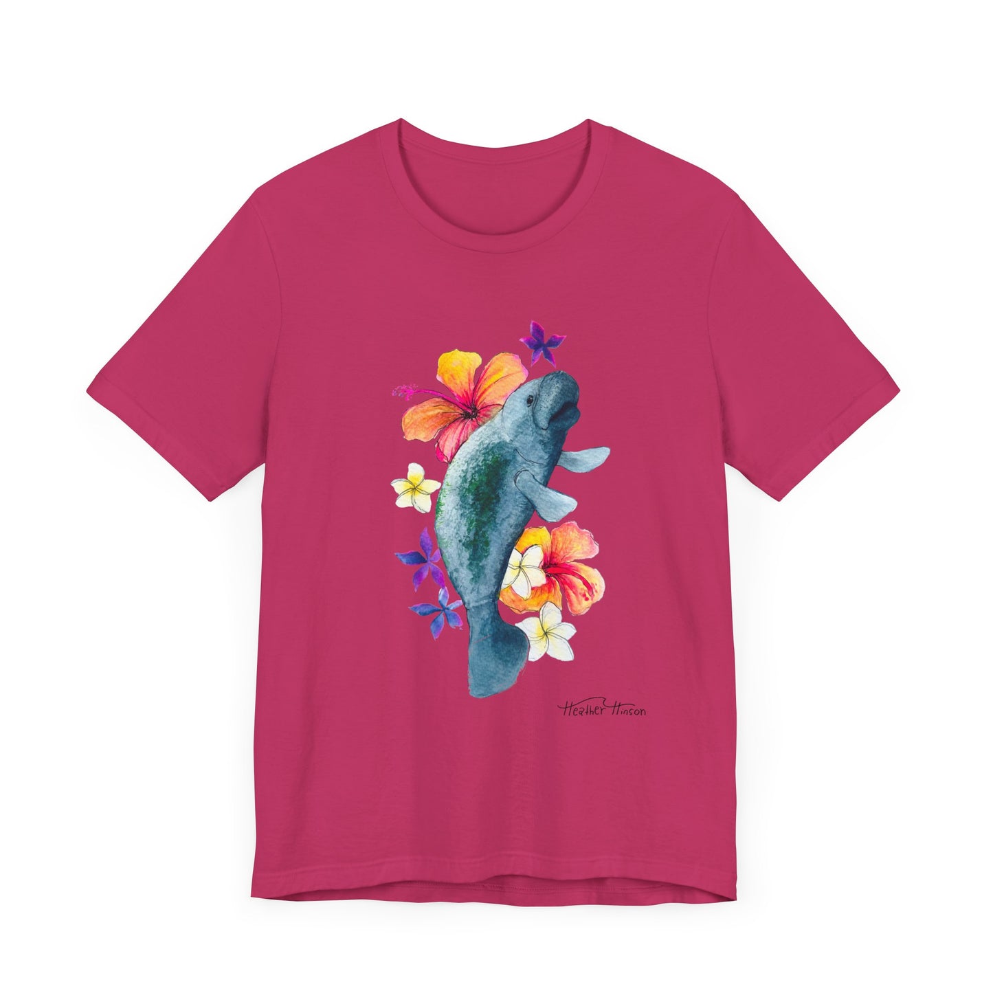Manatee Watercolor Floral Tee