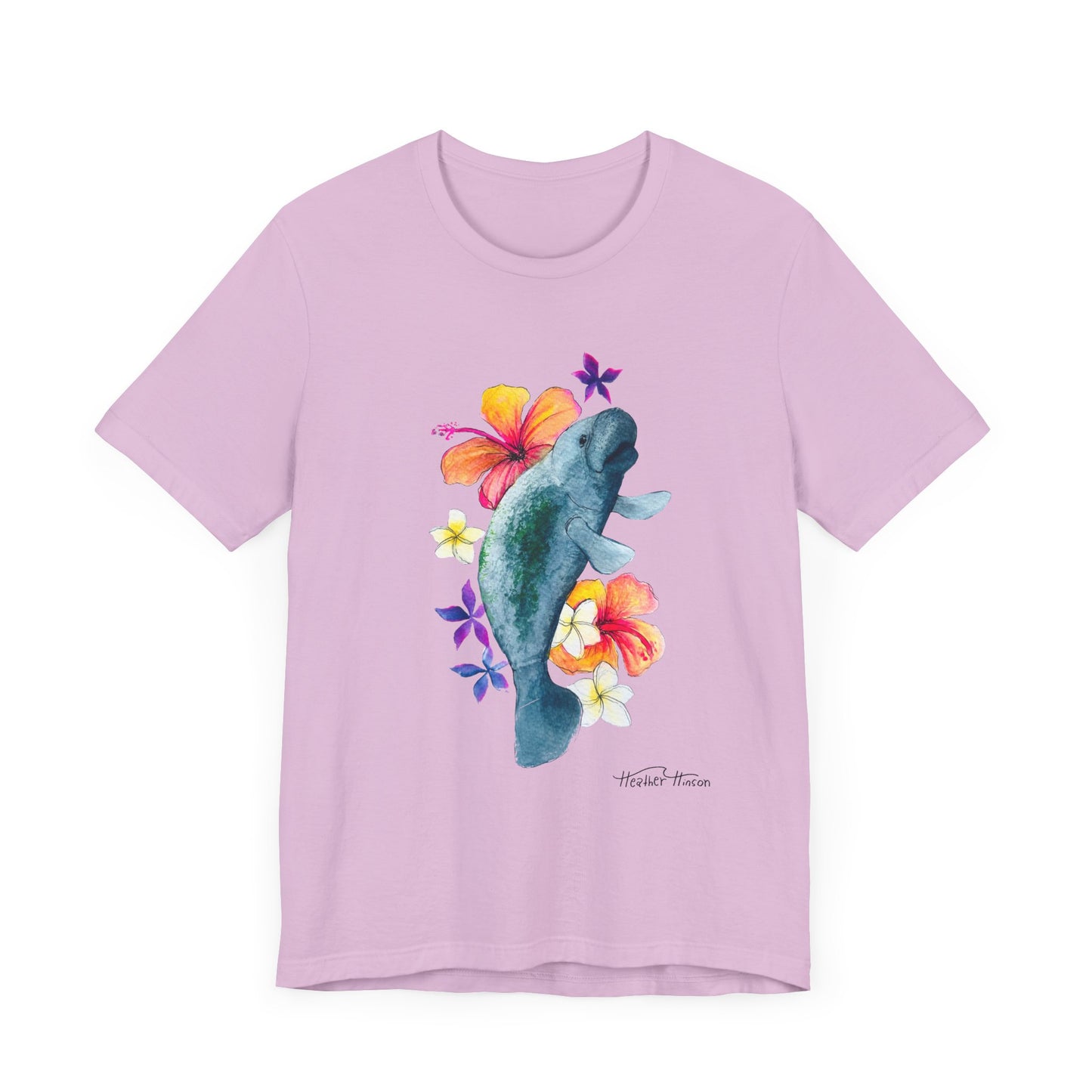 Manatee Watercolor Floral Tee