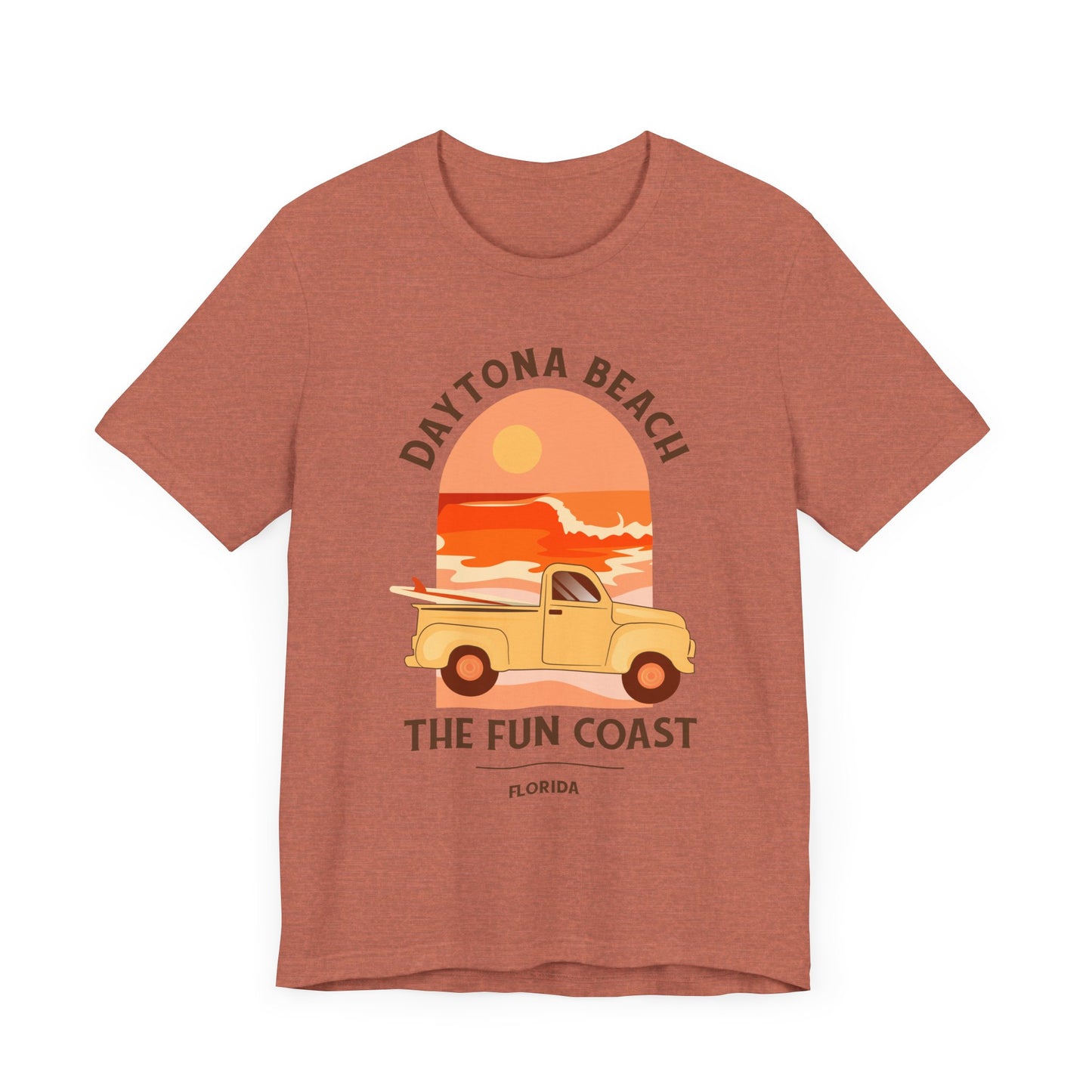 Daytona Beach Shirt with surf board and waves