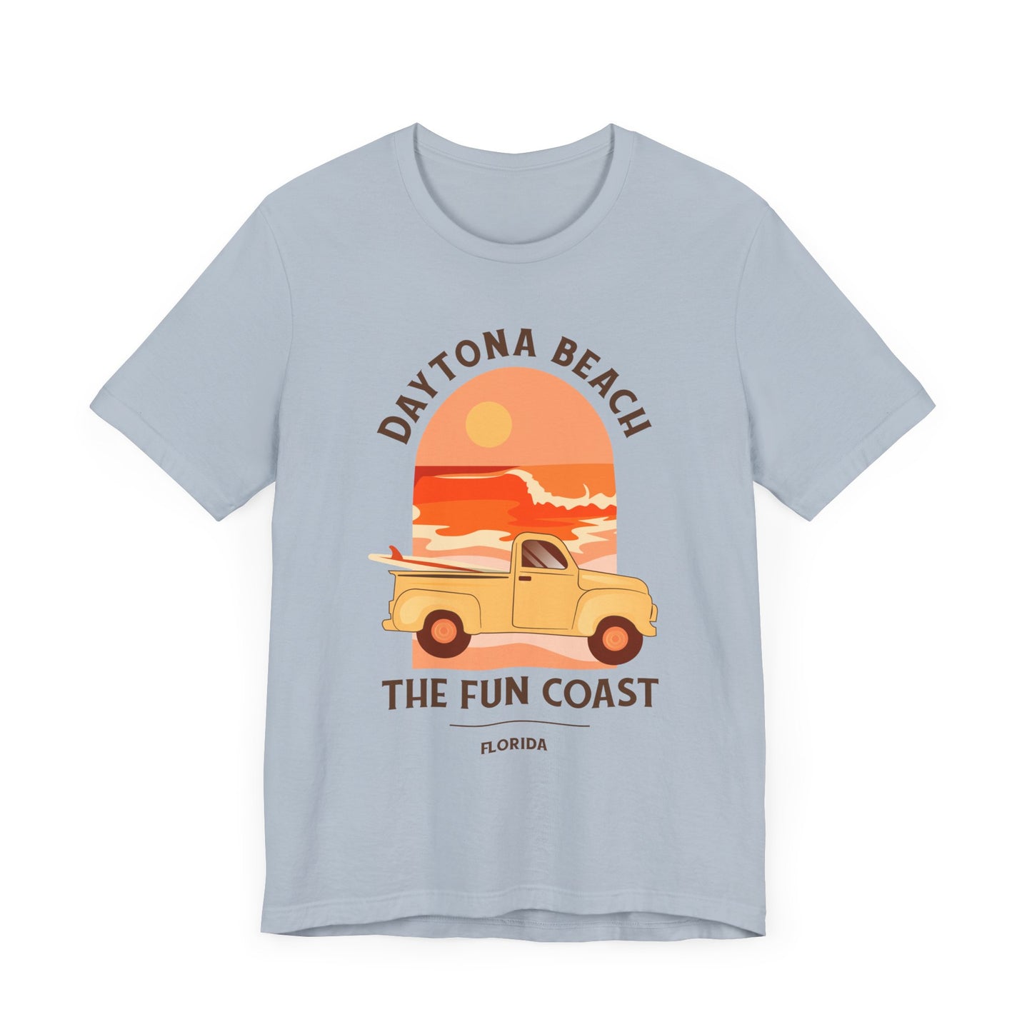 Daytona Beach Shirt with surf board and waves