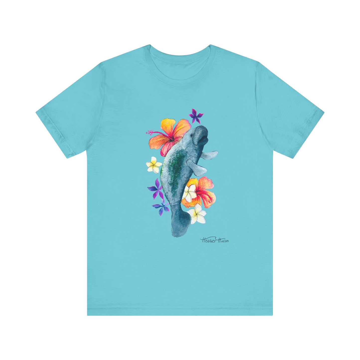 Manatee Watercolor Floral Tee