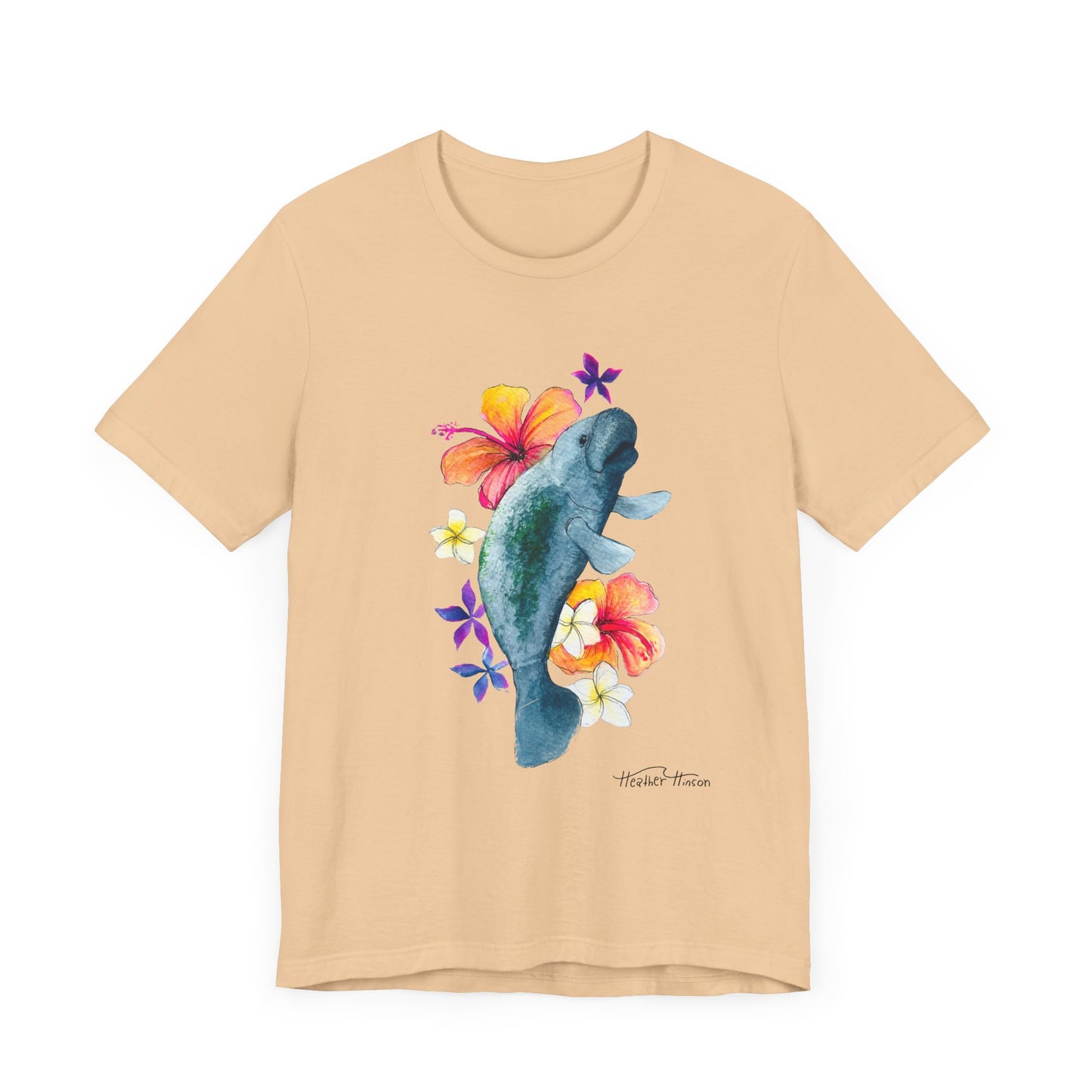 Manatee Watercolor Floral Tee