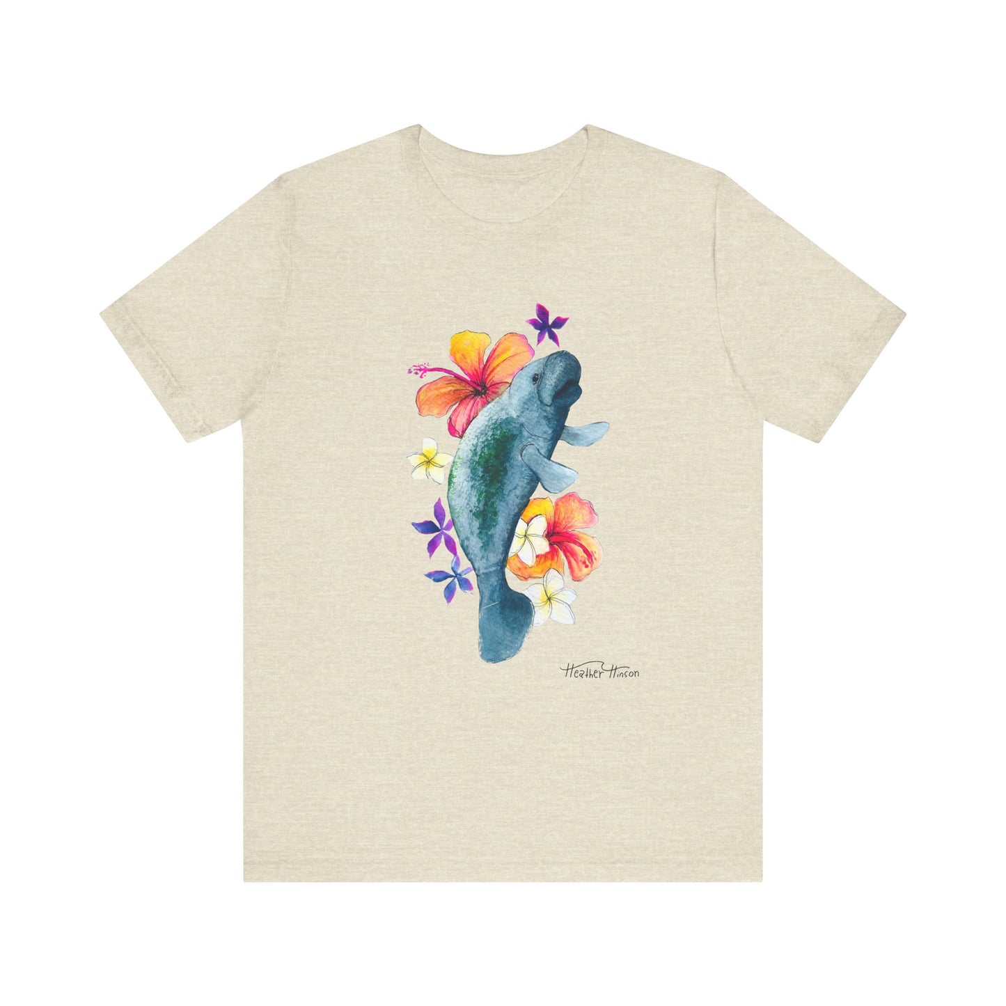 Manatee Watercolor Floral Tee