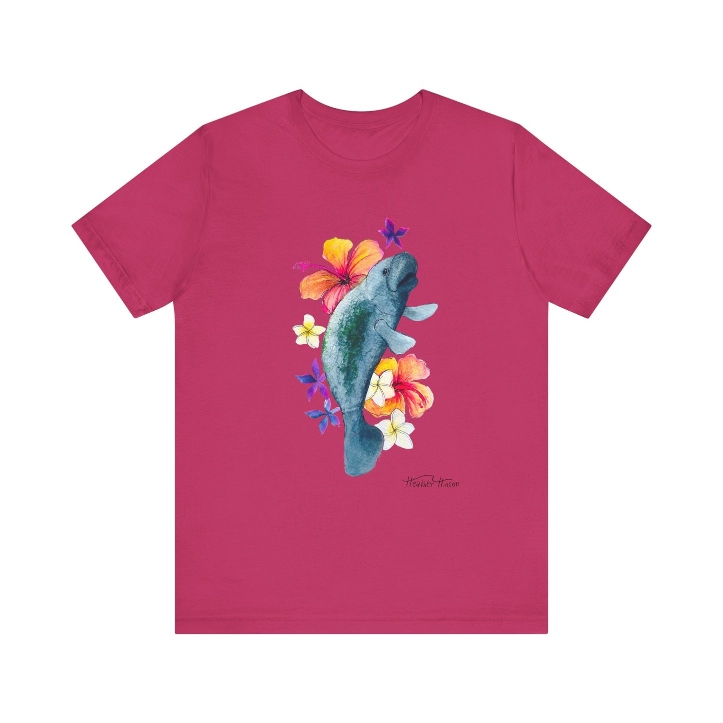 Manatee Watercolor Floral Tee