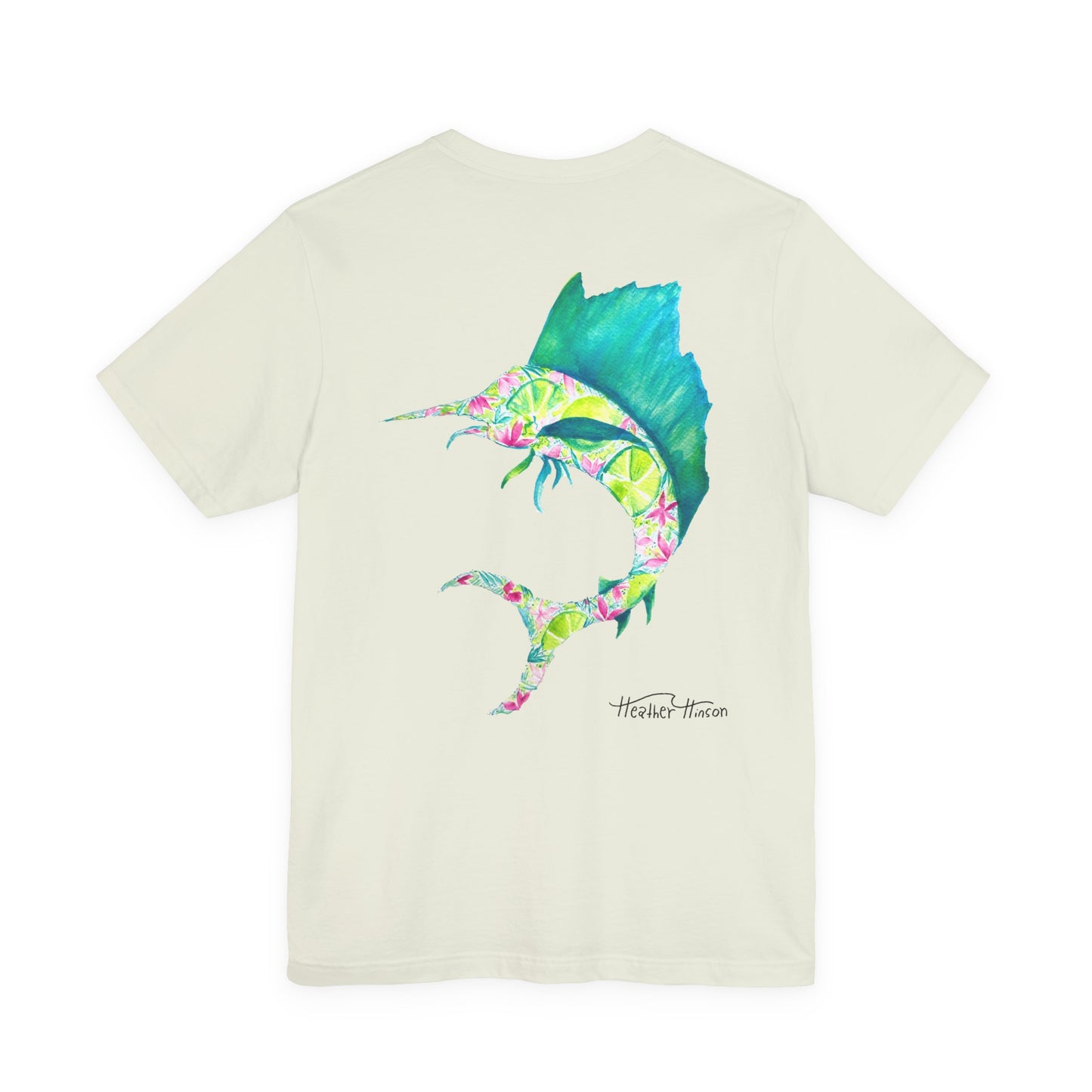 T-Shirt with Vibrant Marlin Design, sailfish, lime, Fishing Lover's Tee, Nautical Themed Shirt, Gift for Anglers, Summer Casual Wear