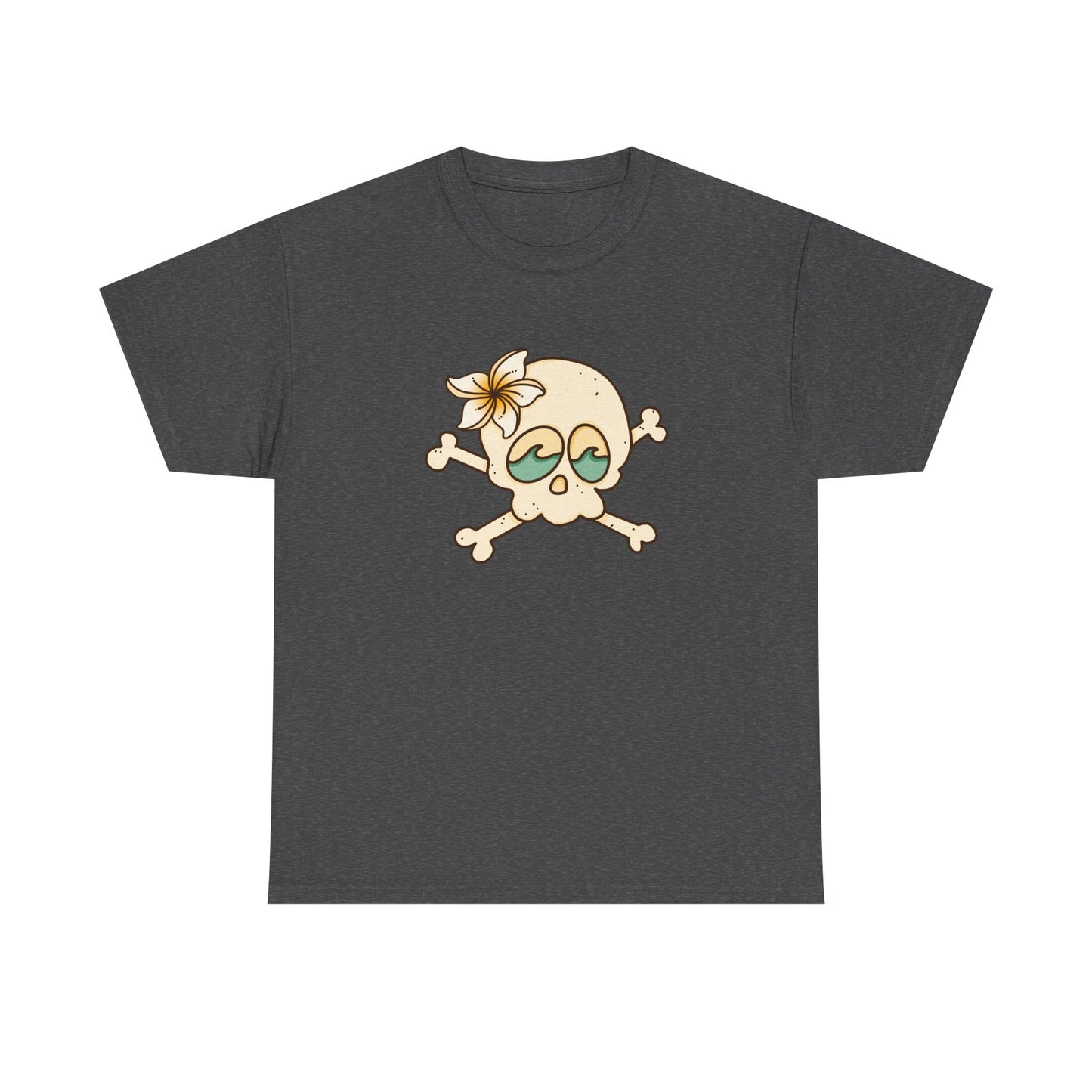 Beach Bum Unisex Tee - Skull and Wave Design