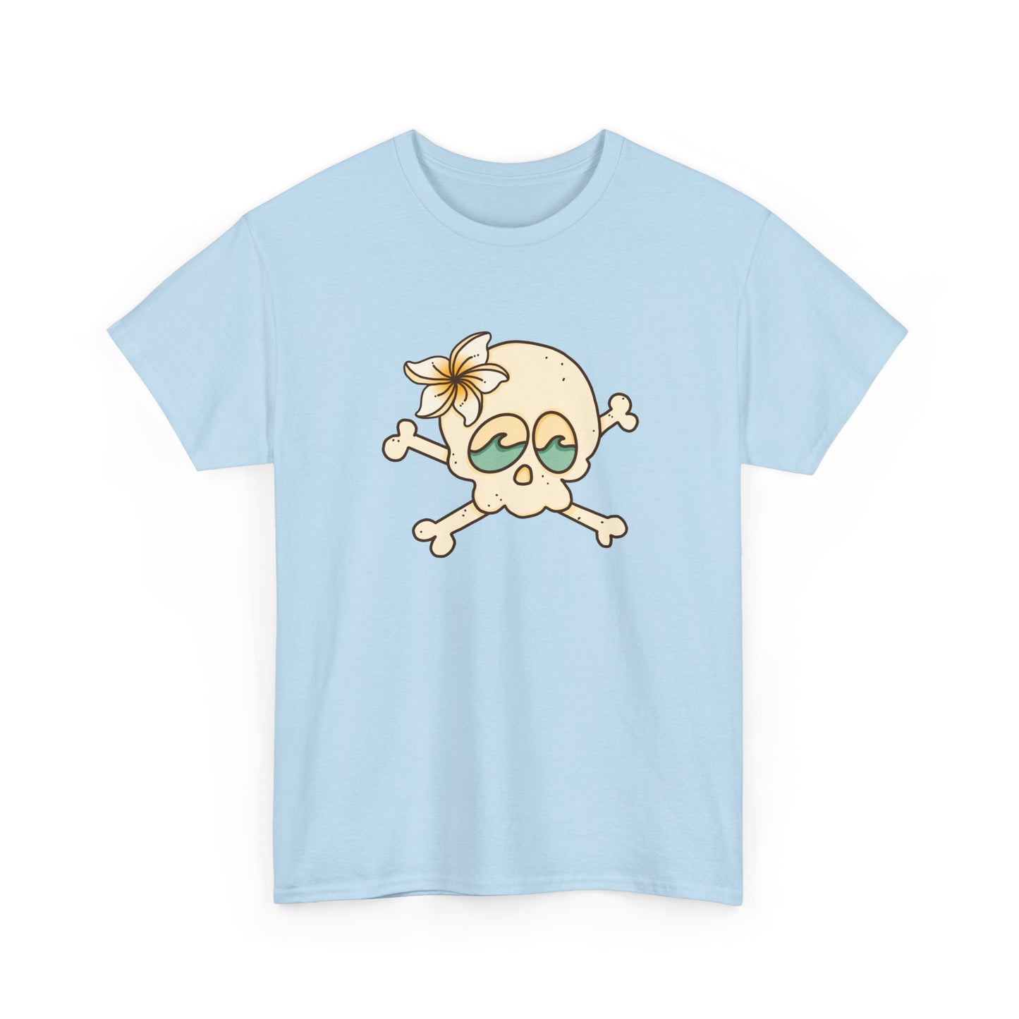 Beach Bum Unisex Tee - Skull and Wave Design