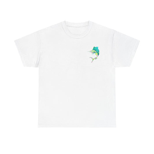 Tropical Sailfish Unisex Tee - Ocean and Floral Design