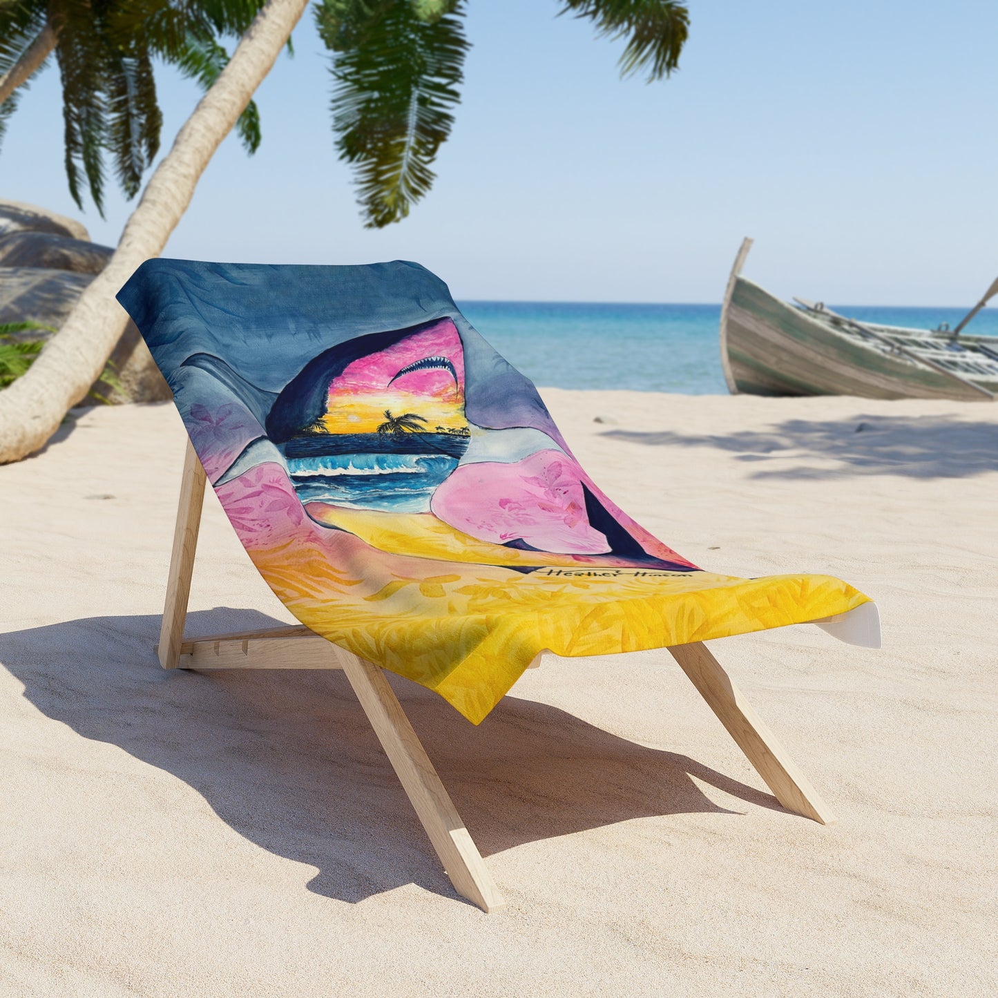 Vibrant Shark Beach Towel - Colorful Swim Accessory, Summer Gift, Pool Party Essential, Travel Towel, Ocean Lover's Item