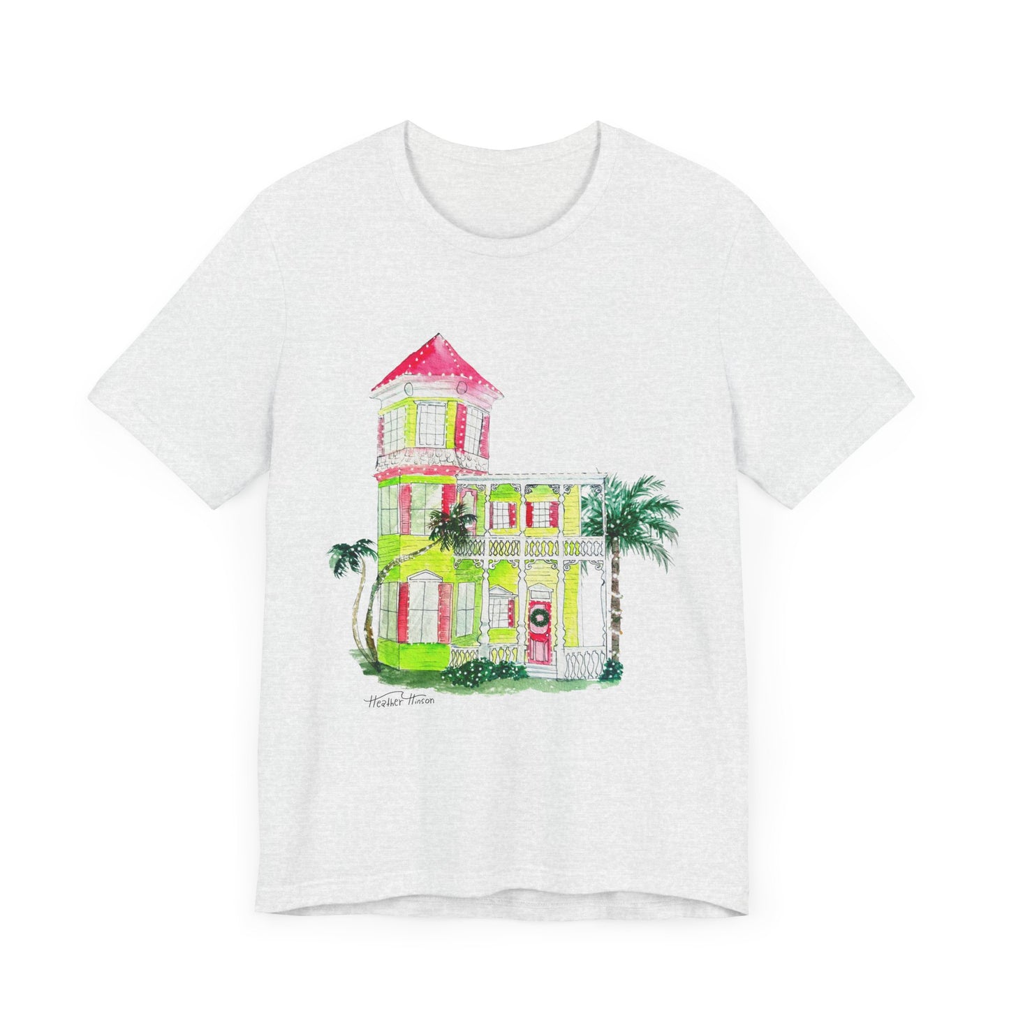 T-Shirt Key West Christmas Festive Holidays Coastal House Florida Palm Trees