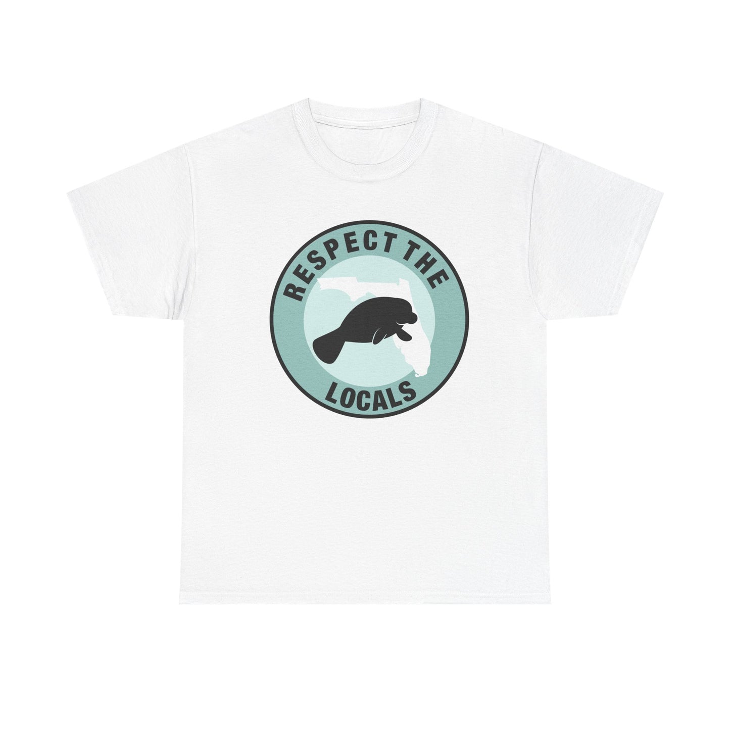 Unisex Heavy Cotton Tee - Respect the Locals Shirt, Eco-Friendly Gift, Casual Wear, Beach Vibe, Community Spirit