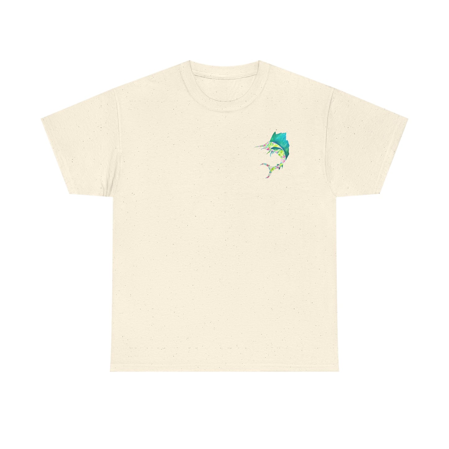 Tropical Sailfish Unisex Tee - Ocean and Floral Design