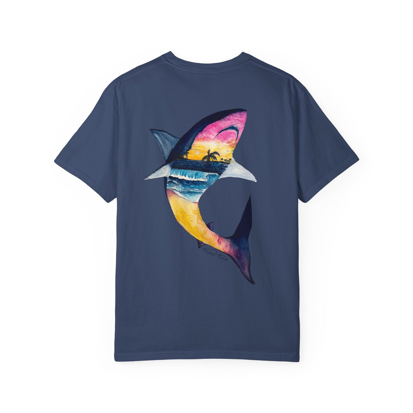 Vibrant Shark Graphic Tee, Relaxed Fit T-Shirt for Ocean Lovers, Summer Beachwear, Gift for Surfers, Nautical Inspired Apparel