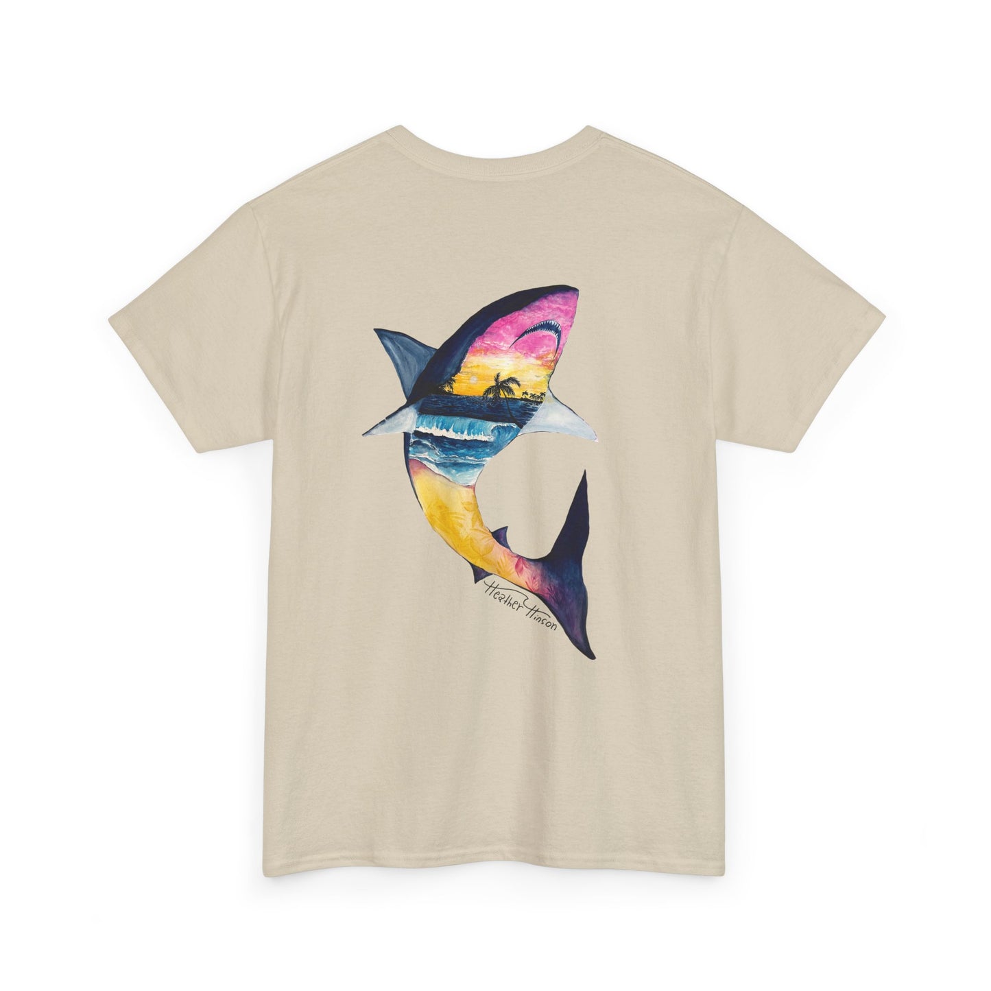 Sunset White Shark Tee