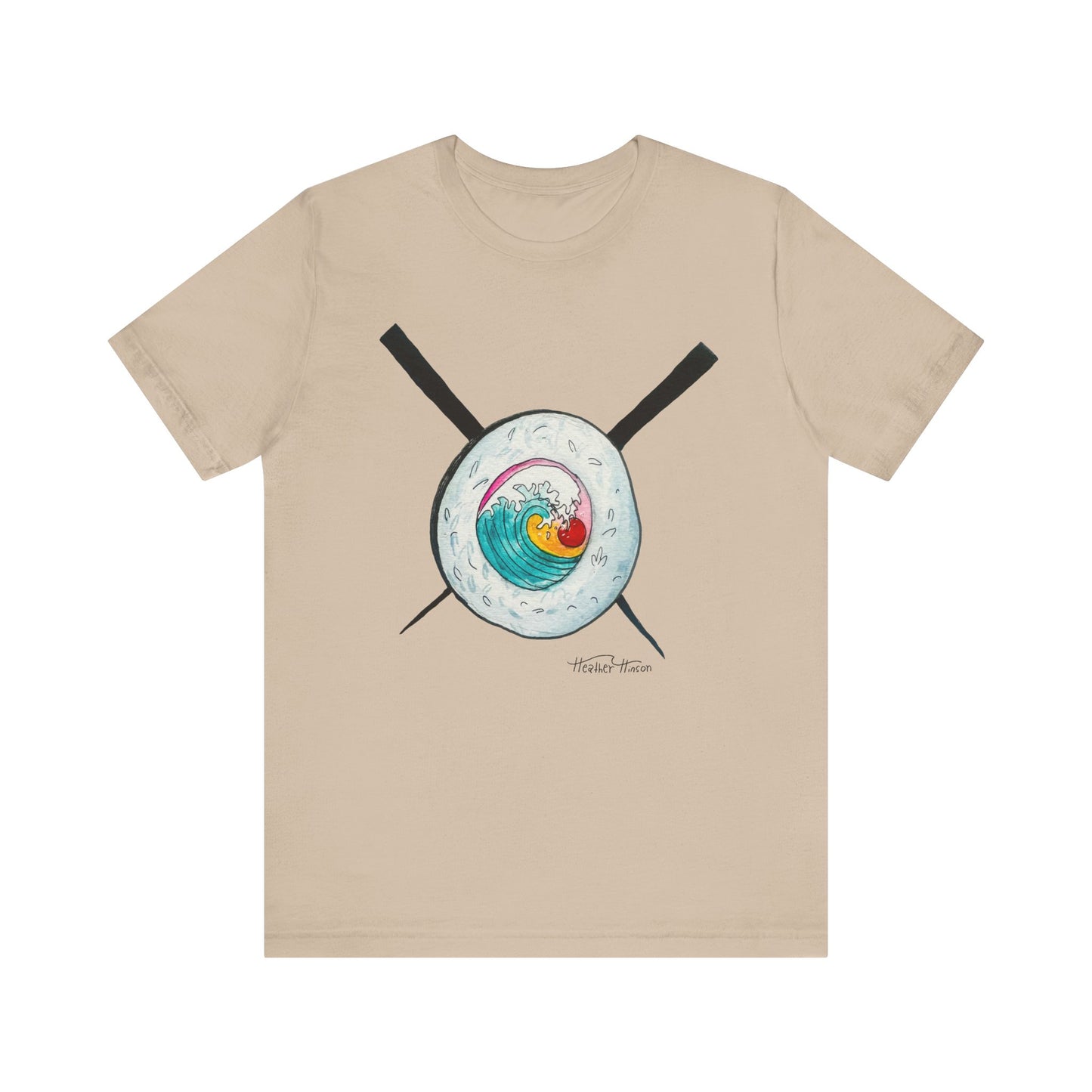 Surf Inspired Unisex Tee, Beach Vibes, Gift for beach lovers, Sushi, Casual Wear, Summer Fashion, Ocean Lover Gift