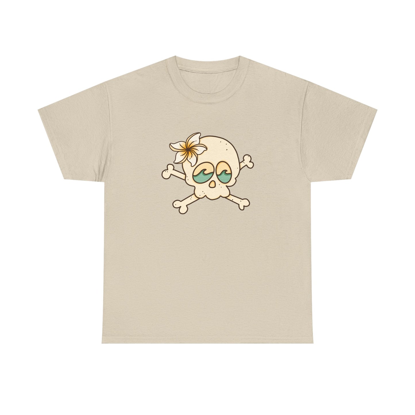Beach Bum Unisex Tee - Skull and Wave Design