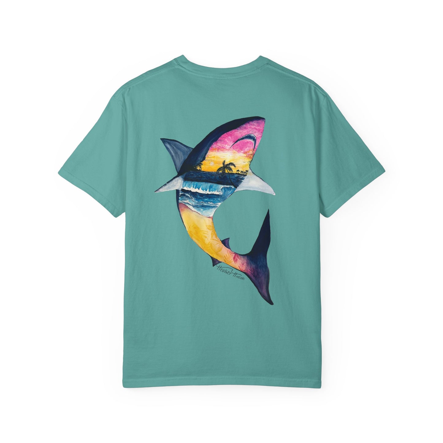 Vibrant Shark Graphic Tee, Relaxed Fit T-Shirt for Ocean Lovers, Summer Beachwear, Gift for Surfers, Nautical Inspired Apparel