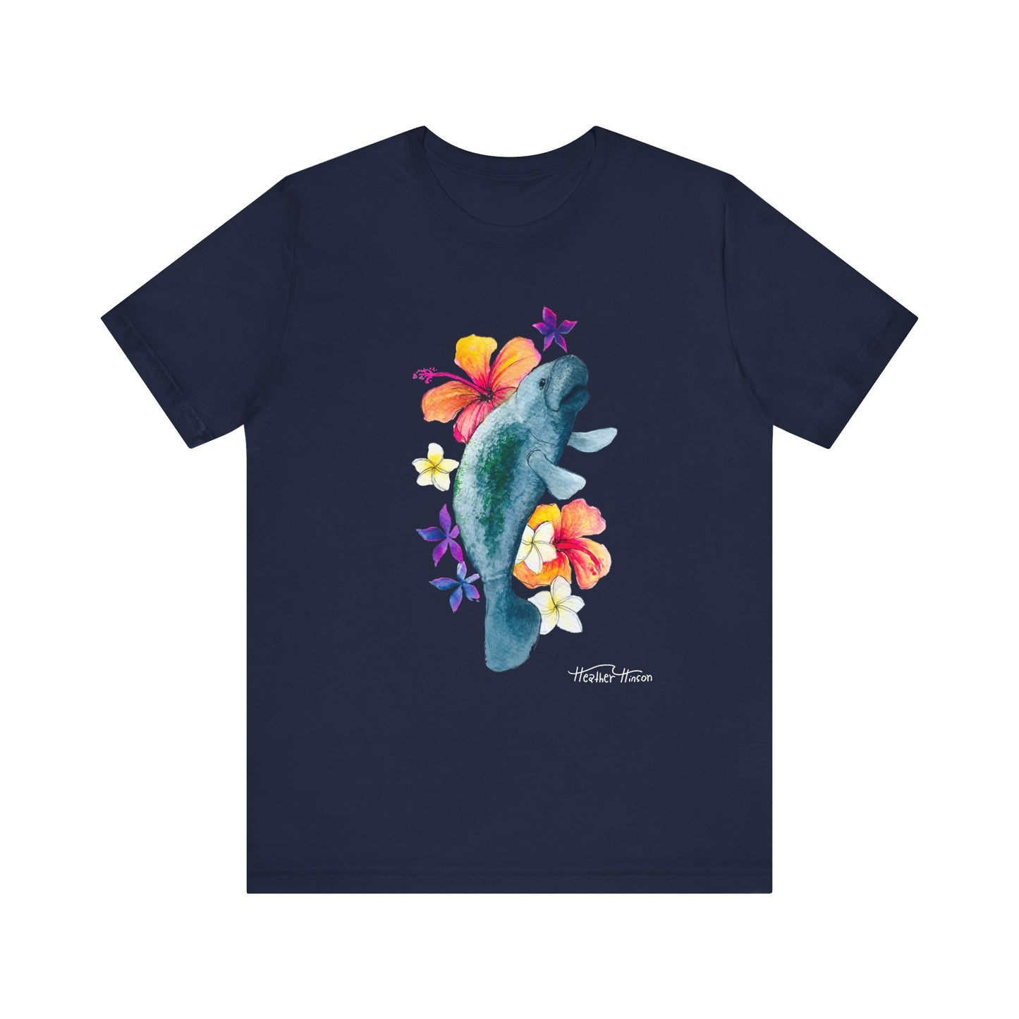 Manatee Watercolor Floral Tee