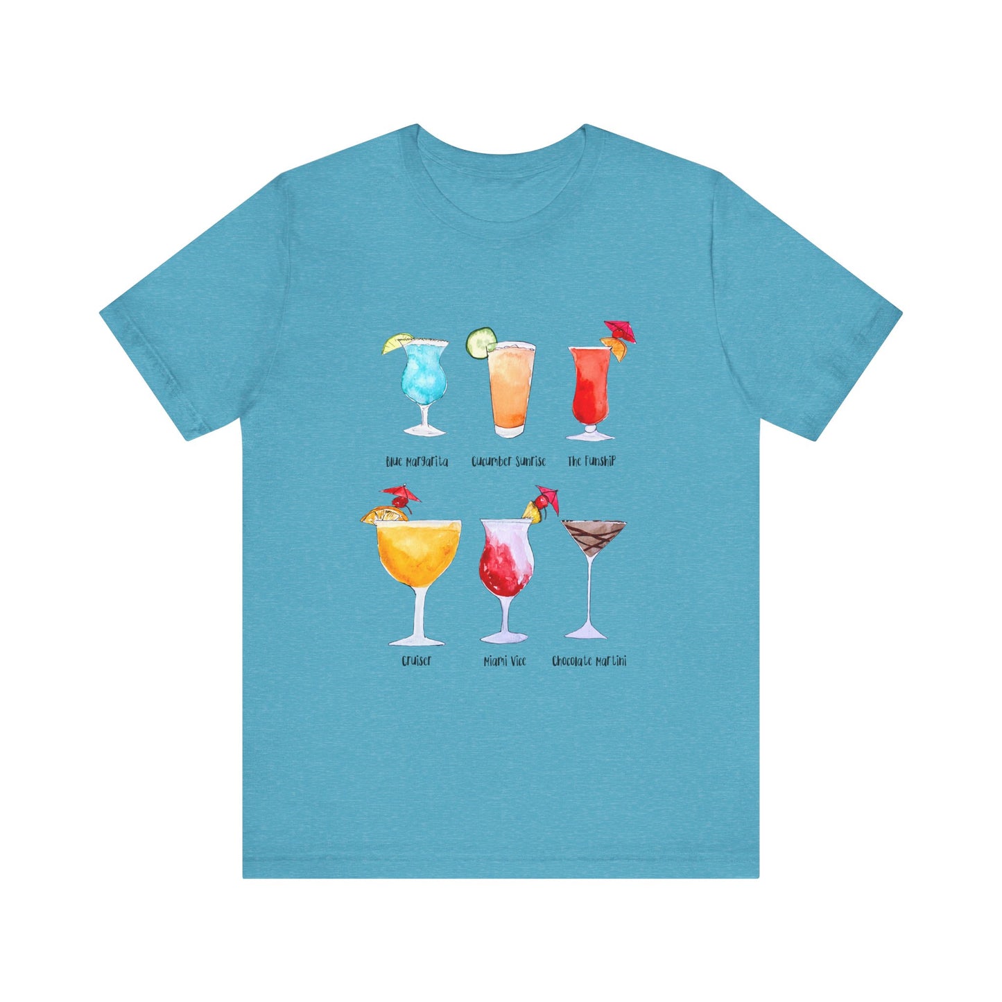 Colorful cruise Cocktail Graphic Tee, Summer Vibes T-Shirt, Fun Drink Lover's Apparel, cruise shirt, Gift for Bartenders, Vacation t shirt, Party Shirt