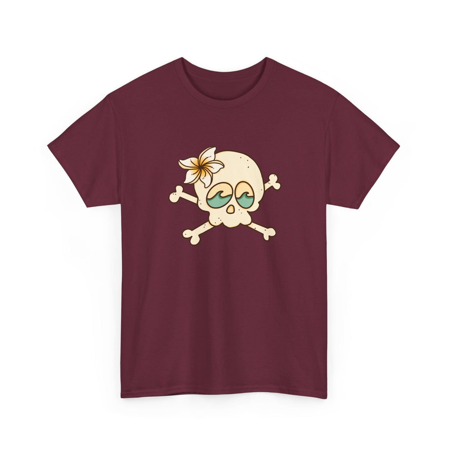 Beach Bum Unisex Tee - Skull and Wave Design