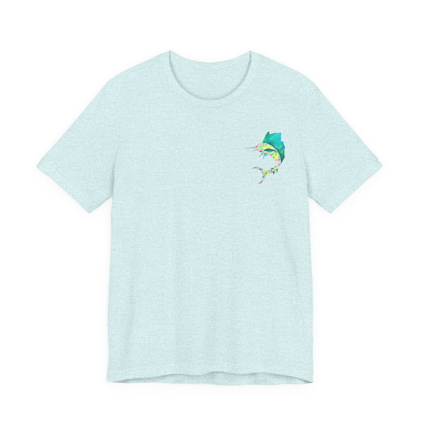 T-Shirt with Vibrant Marlin Design, sailfish, lime, Fishing Lover's Tee, Nautical Themed Shirt, Gift for Anglers, Summer Casual Wear