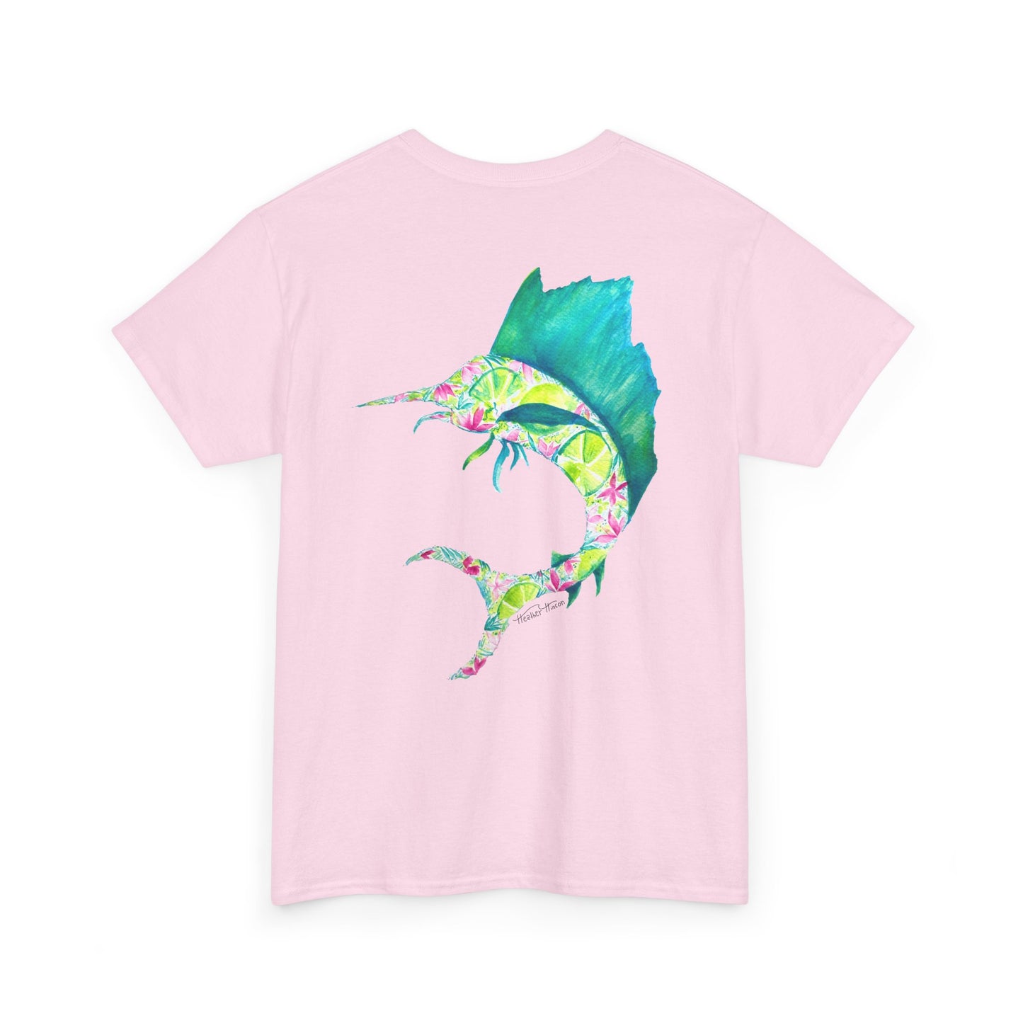 Tropical Sailfish Unisex Tee - Ocean and Floral Design