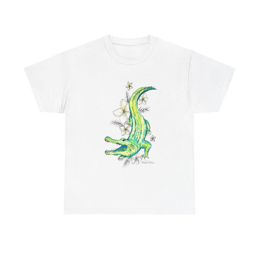 Alligator floral watercolor T shirt