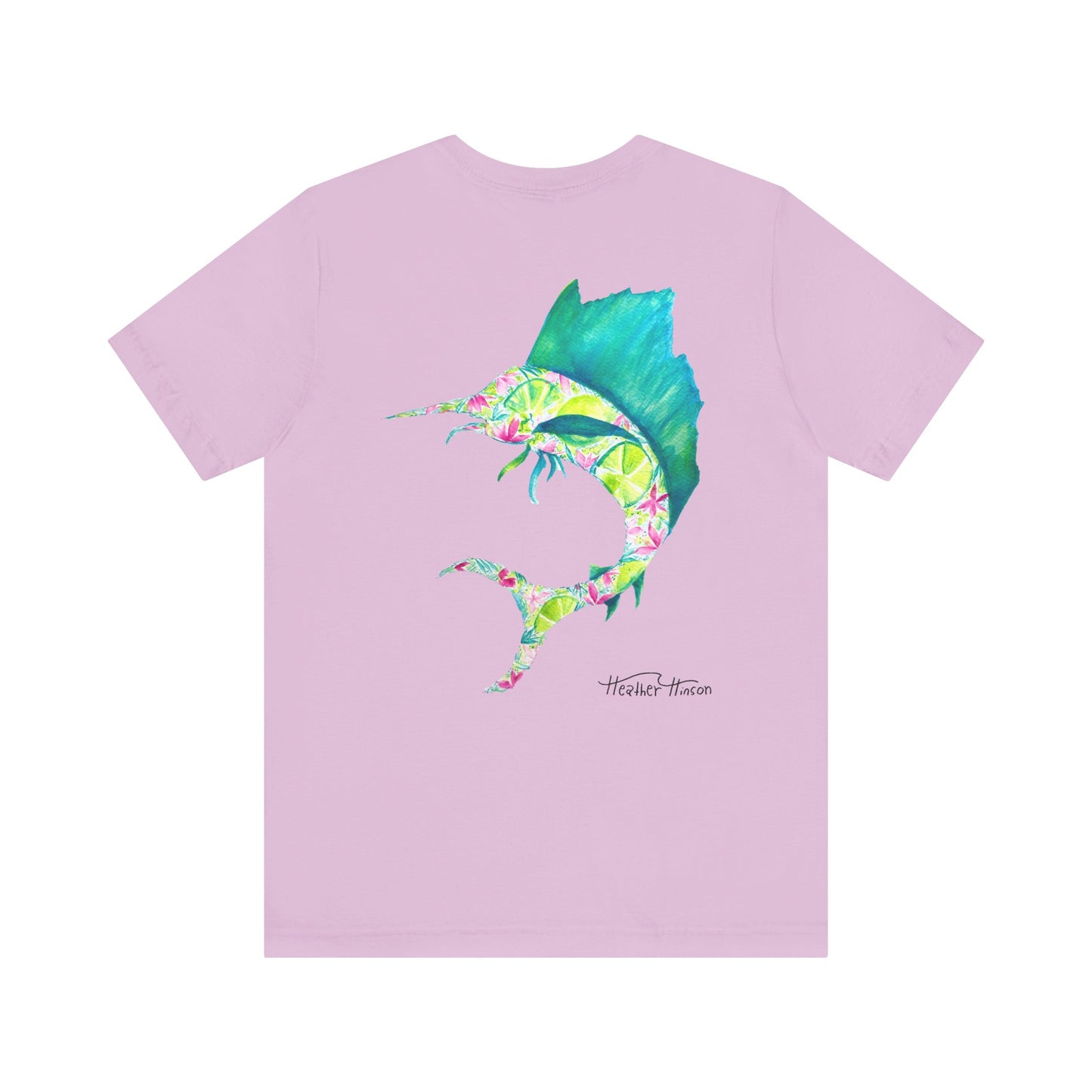 T-Shirt with Vibrant Marlin Design, sailfish, lime, Fishing Lover's Tee, Nautical Themed Shirt, Gift for Anglers, Summer Casual Wear