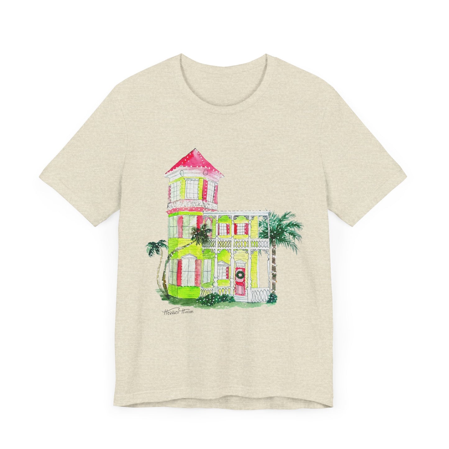 T-Shirt Key West Christmas Festive Holidays Coastal House Florida Palm Trees